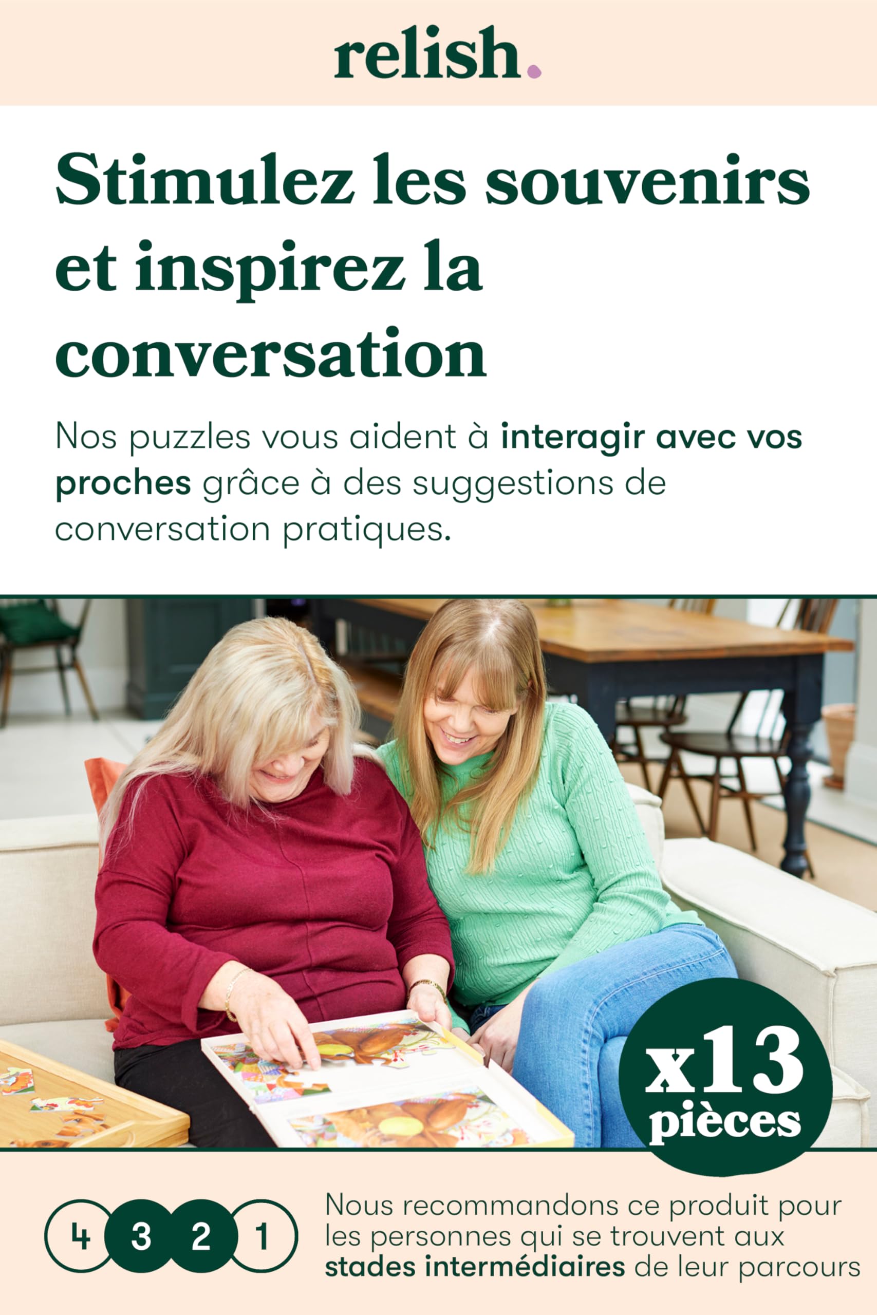 Relish ‘Summer Birds’ Puzzle 13 Pièces : Activités Adaptées aux Seniors Atteints de Démence ou d’Alzheimer
