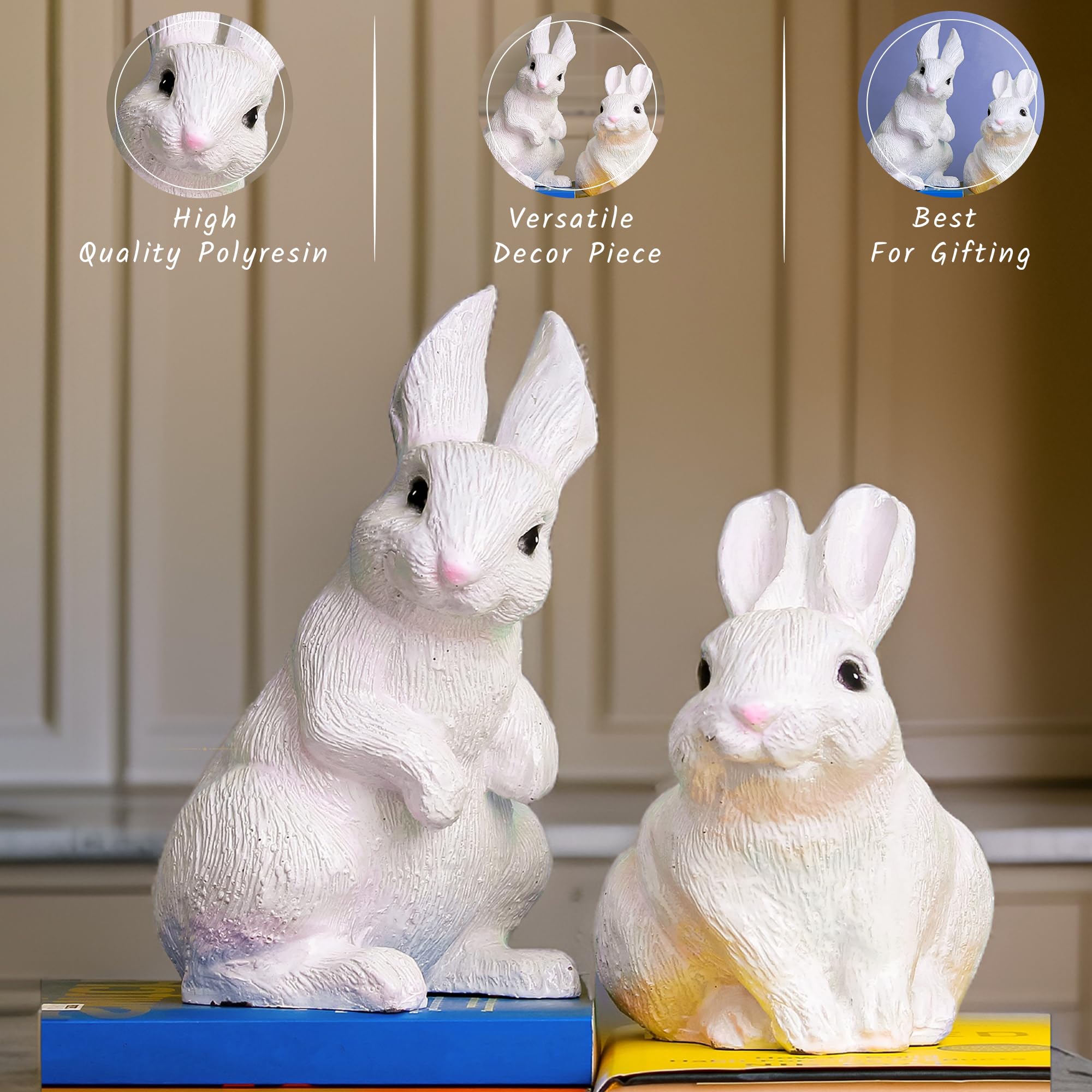 Buy The Earth Store Stiting Polyresin Bunny White Rabbits Figurine