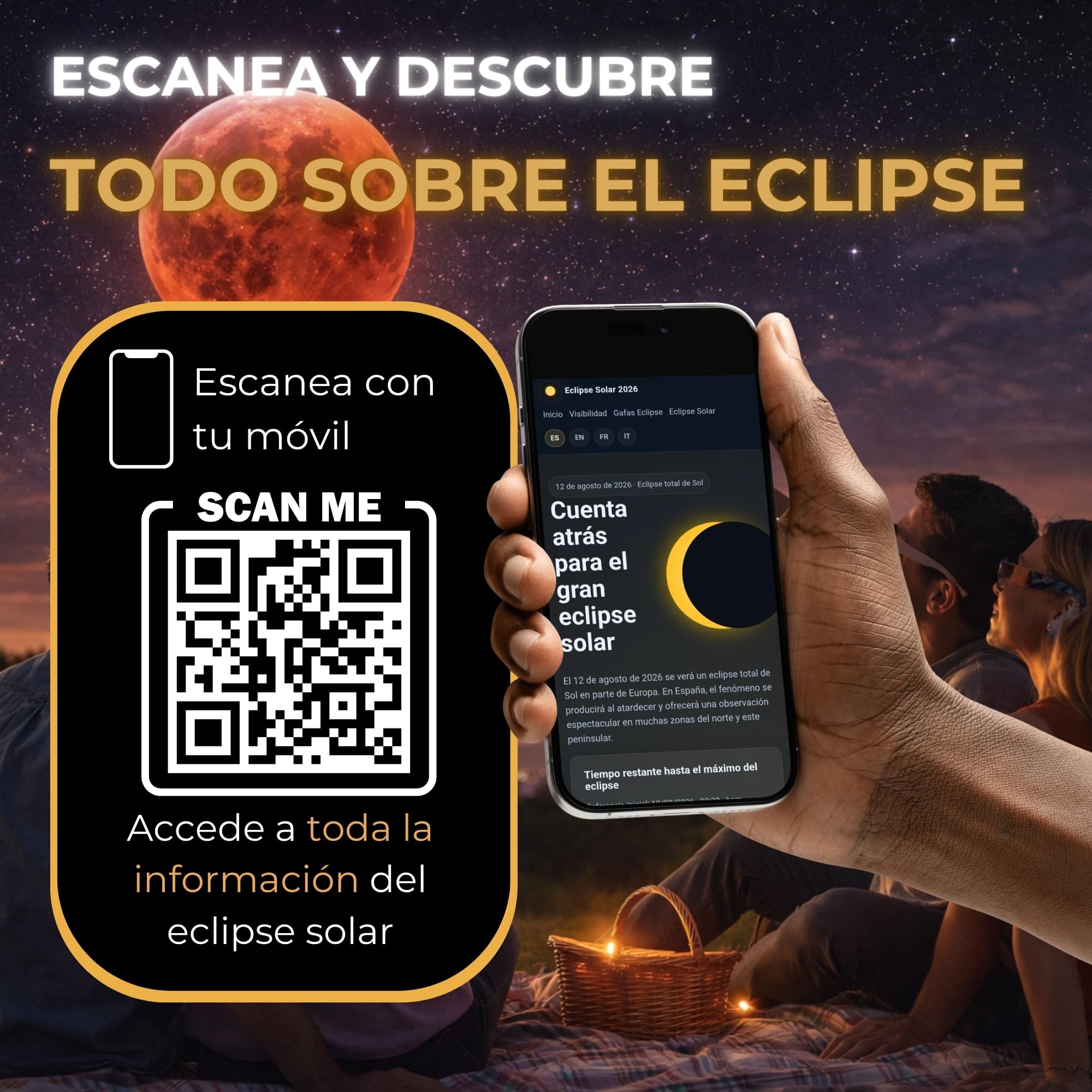 100 Gafas Eclipse Solar Certificadas ISO 12312-2 y CE