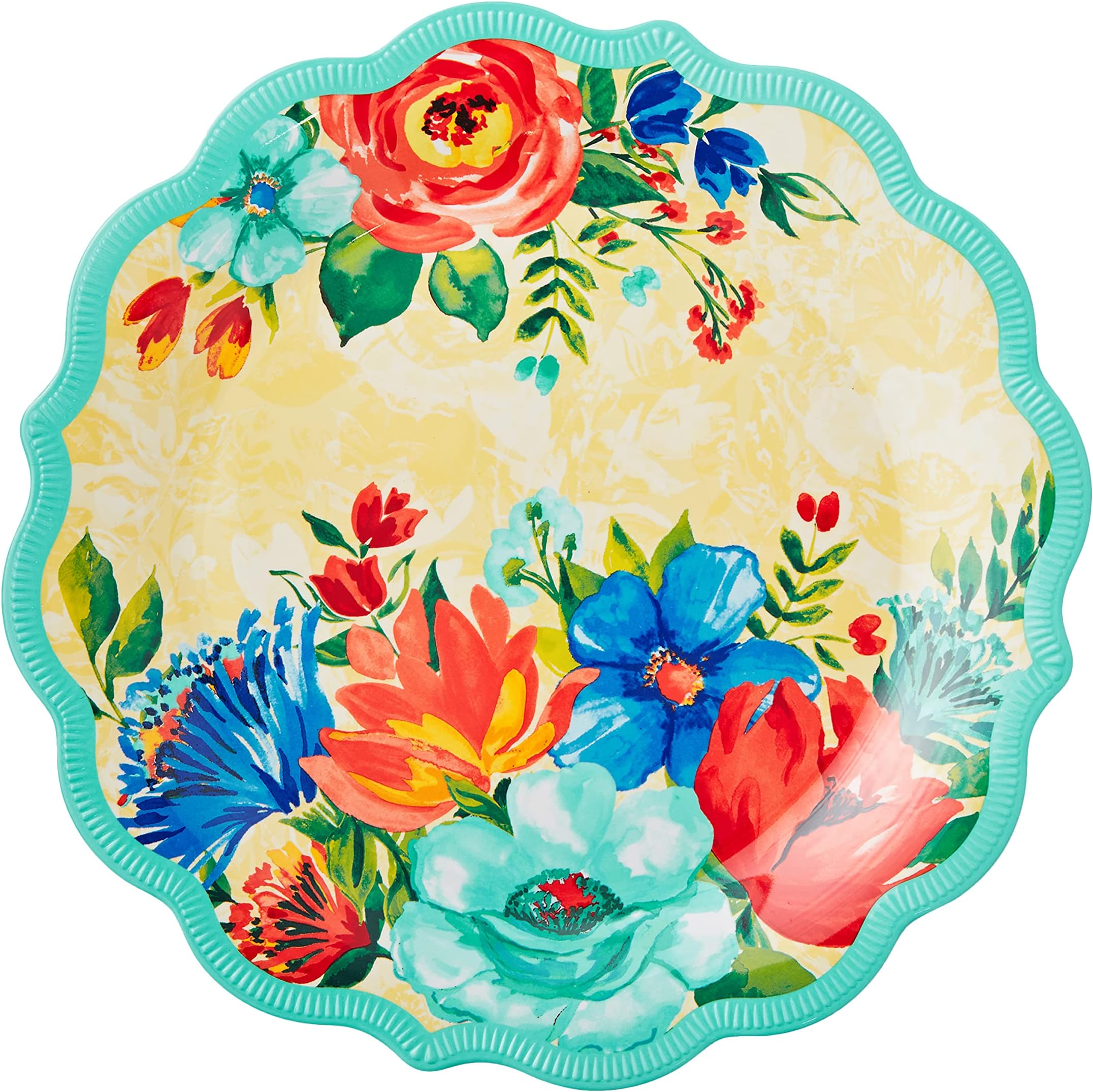 TPW LtdThe Pioneer Woman Delaney Dinner Plate, Teal set of 8