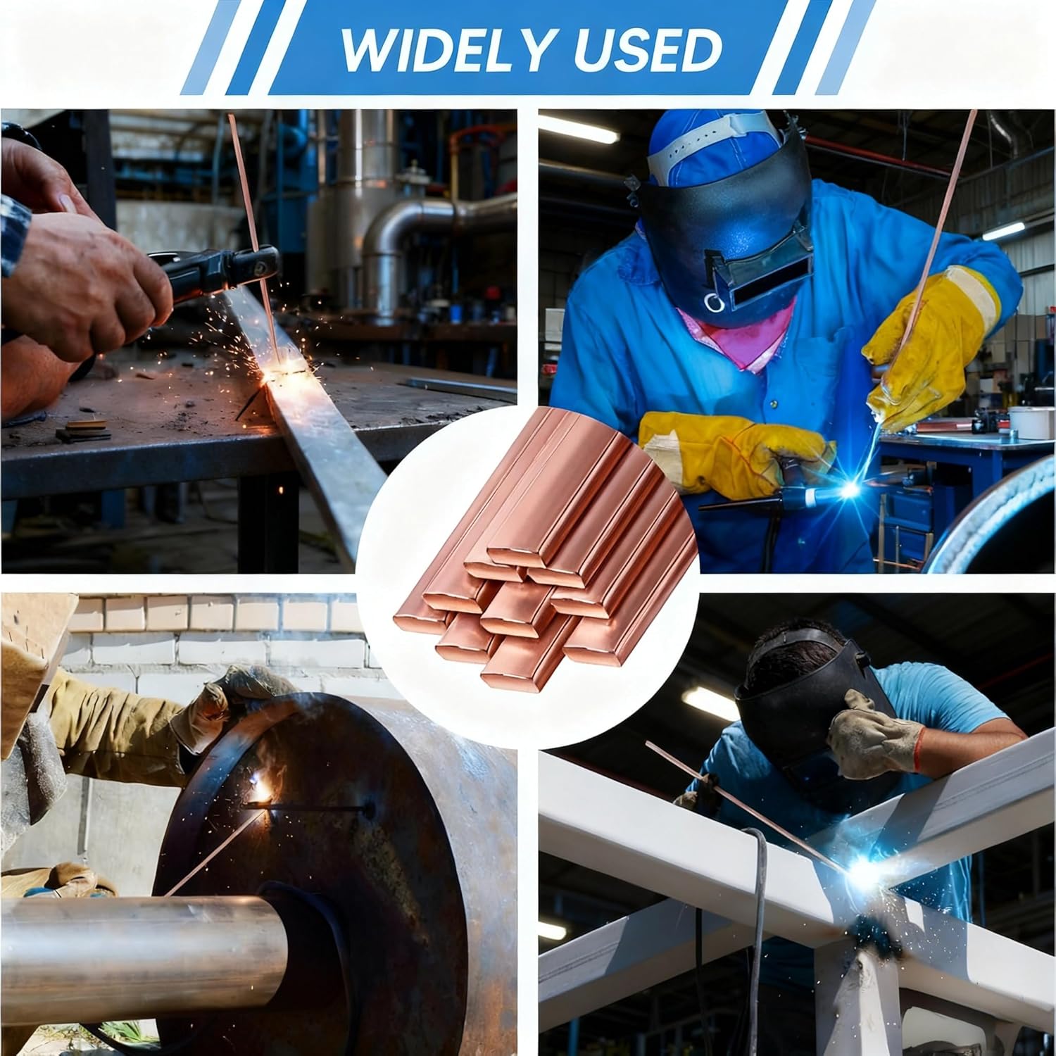 15% Silver Brazing Rods AWS BCuP-5, 30 Sticks Phos Copper Silver Solder Alloy Flat Welding Rods 0.050"x1/8"x10" for Air Conditioning, Refrigerator, HVAC and Plumbing Applications