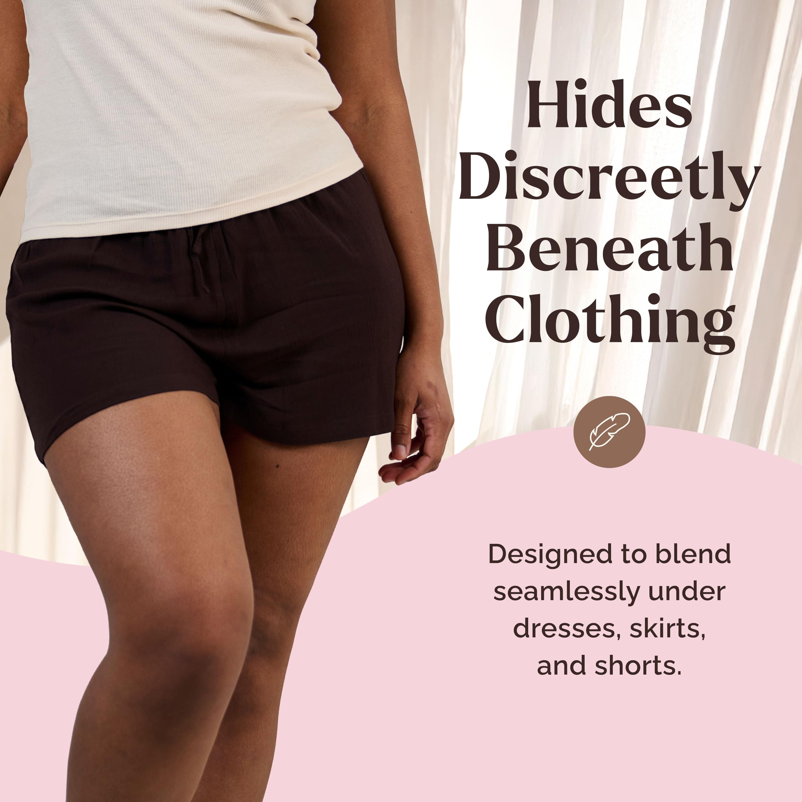 Skinnies Instant Thigh Lift Tape - Patented & Made in USA - Clear Adhesive Strips Instantly Lift Loose Skin and Smooth Cellulite - Sweatproof and All-Day Wear Body Tape for Women - 5 Pairs — Amazon image 5