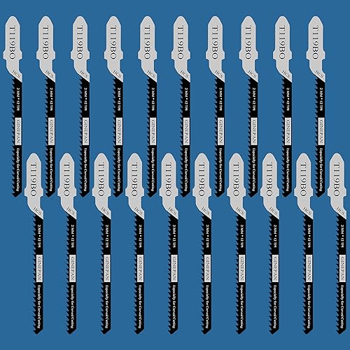 Miniatura 7 de Hojas de sierra de calar con mango en T, 20 unidades, T119BO con estuche, compatibles con Bosch Dewalt Black y Decker Juego de hojas de sierra de