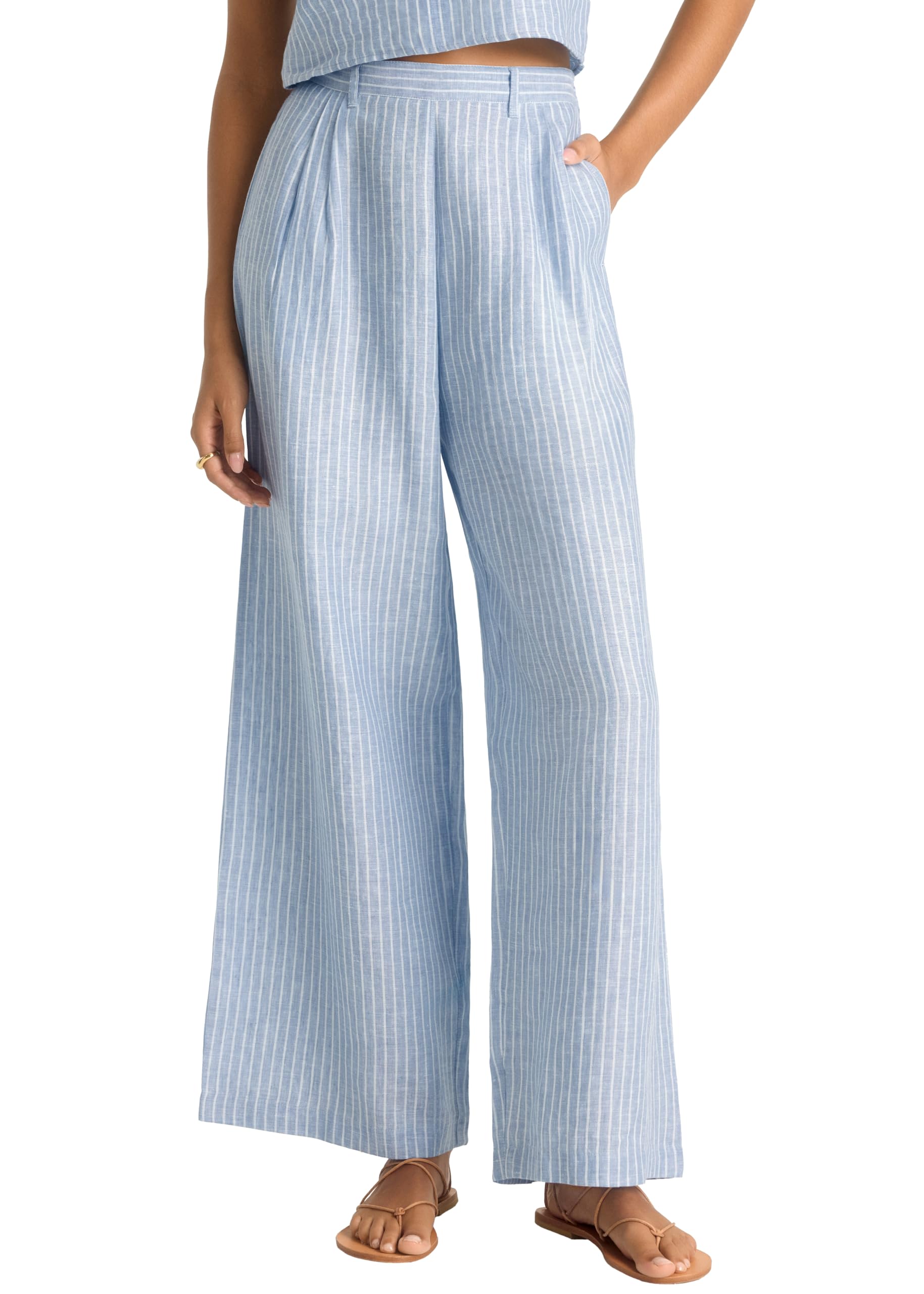 Women's Swimwear Eco Linen The Getaway Pant Swimsuit Cover Up-image-39