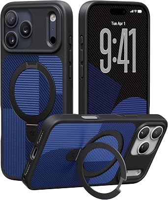 CASEKOO Durable Magnetic Stand for iPhone 17 Pro Case, Ocean Blue