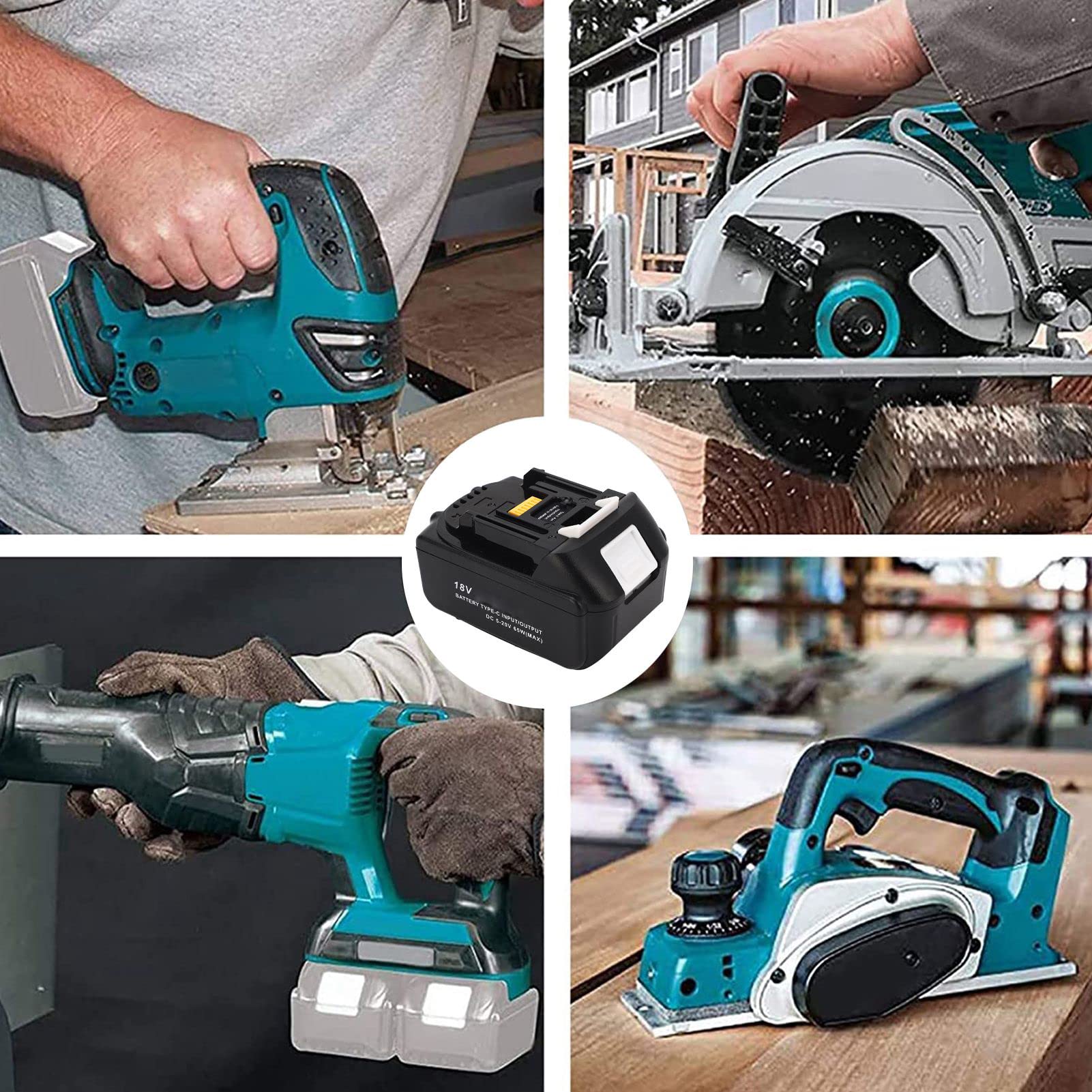 TARSHYRY Batería de Iones de Litio de 18 V con Indicador de Alimentación LED Tipo C para Varios Modelos, Alta Capacidad y Rendimiento Duradero (4.0Ah)