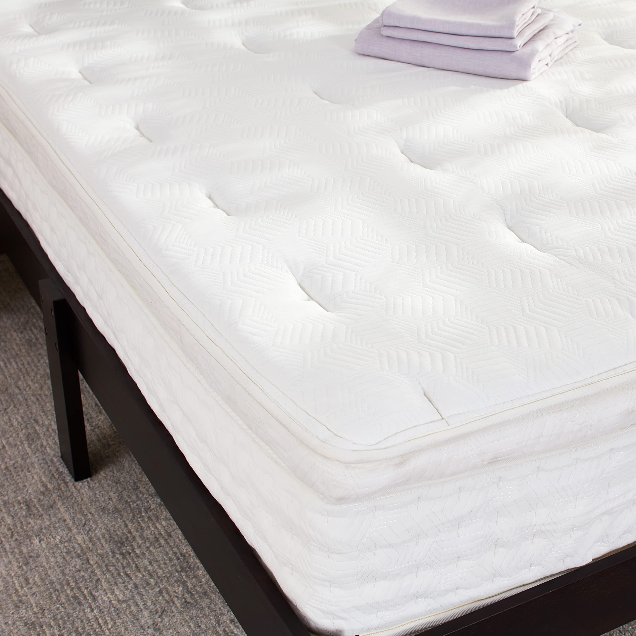 ZINUS 13 Inch Euro Top Pocket Spring Hybrid Mattress / Pressure Relief ...