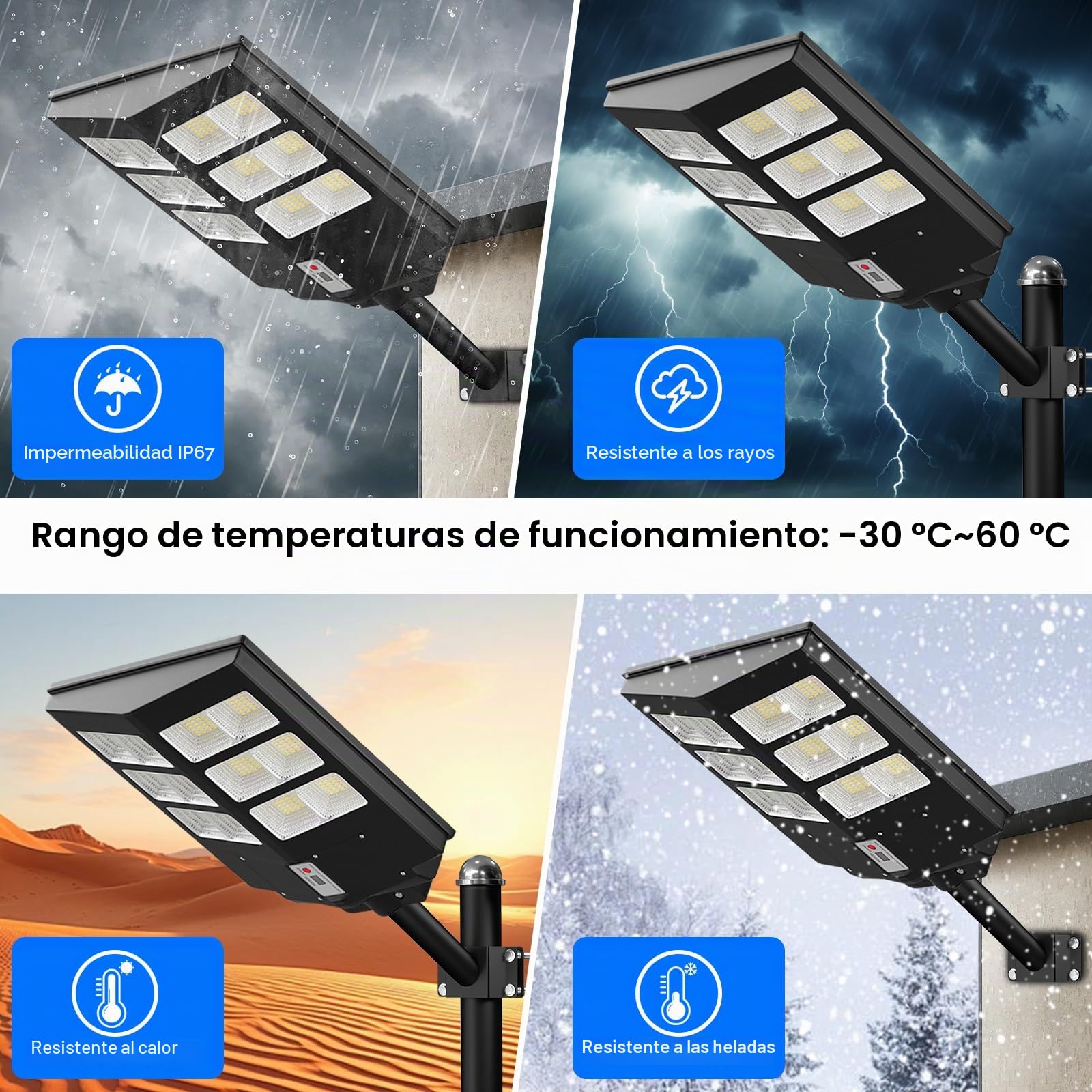 iodoo Focos Solares con Sensor de Movimiento 3600 W, 240 LED 36000 lm Iluminación Gran Angular Farolas Solares, IP66 Resistente Alagua, Foco Solar Exterior para Patios y áreas de Juego
