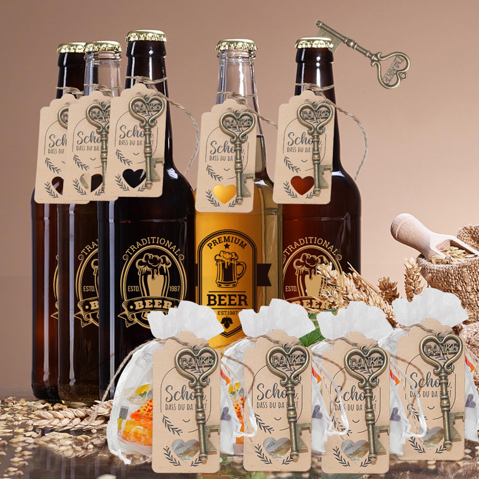 Retro Flaschenöffner für Schlüssel, Brautparty, Partygeschenke, Hochzeitsgastgeschenk, Vintage Skelettschlüssel, Blumenstrauß, Souvenir, Geschenk, 5 Hochzeitsparty Geschenke, Geschenkboxen für Gäste,