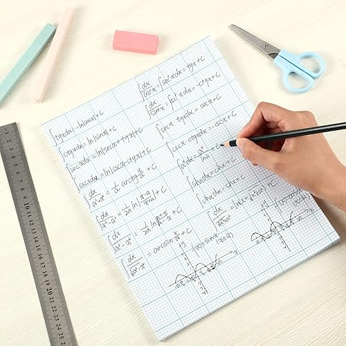 Miniatura 4 de Ctosree 6 blocs cuadrilares de 8.5 x 11 pulgadas, 10 cuadrados por bloc de papel cuadriculado, bloc de sección transversal para dibujo de