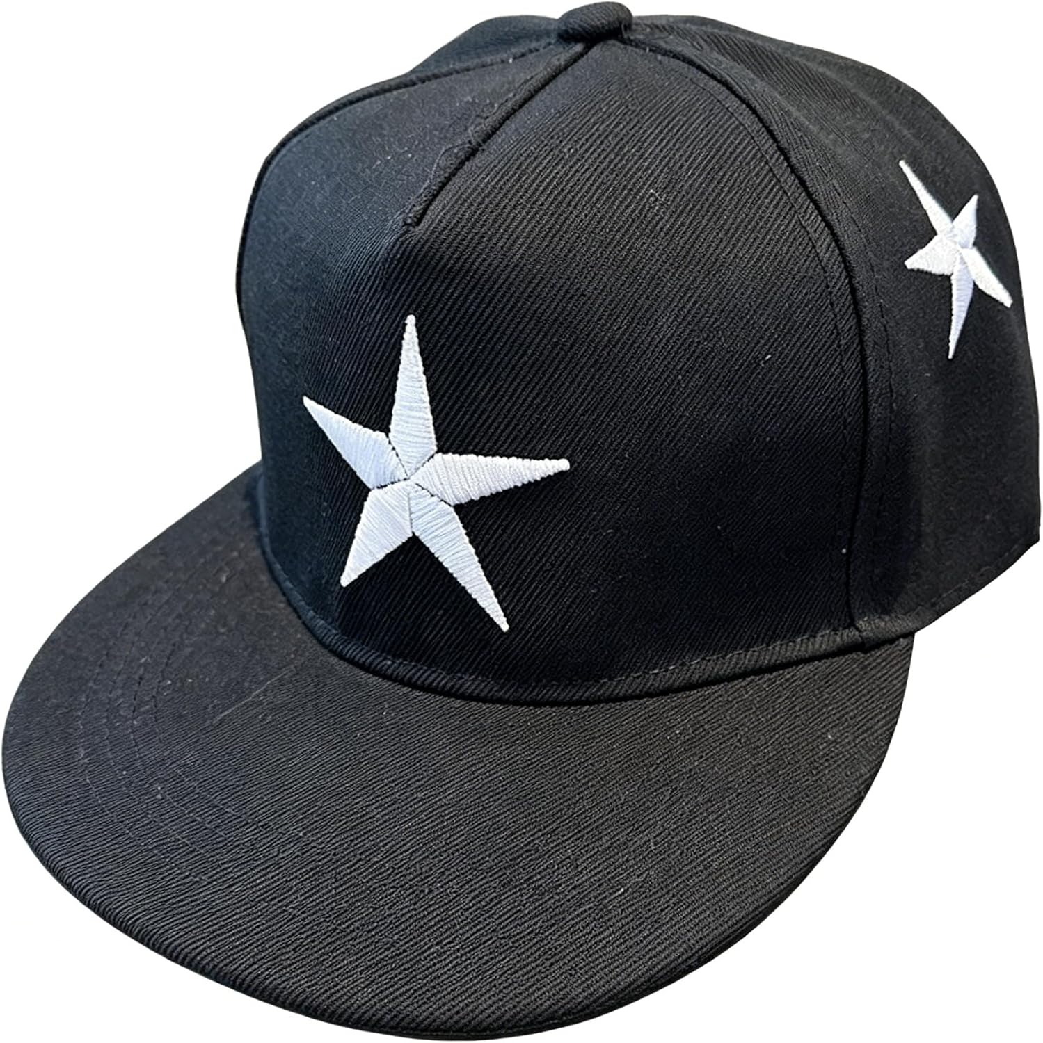 Kids Snapback Cap Flat Brim Baseball Hat with Star Embroidery Wide Brim Streetwear Hip Hop Cap Sun Hat for Boys Girls 3-10