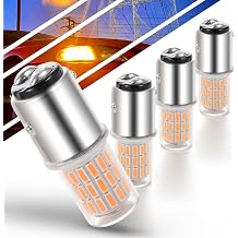 Ziomitus 12v Brake Lights 1157 2057 2357 7528 BAY15D P21/5W Amber LED Bulbs | Replacement for RV Car Camper Trailer Tail Brake Stop Turn Signal Lights, Amber Yellow,DC12-24V,4Pack