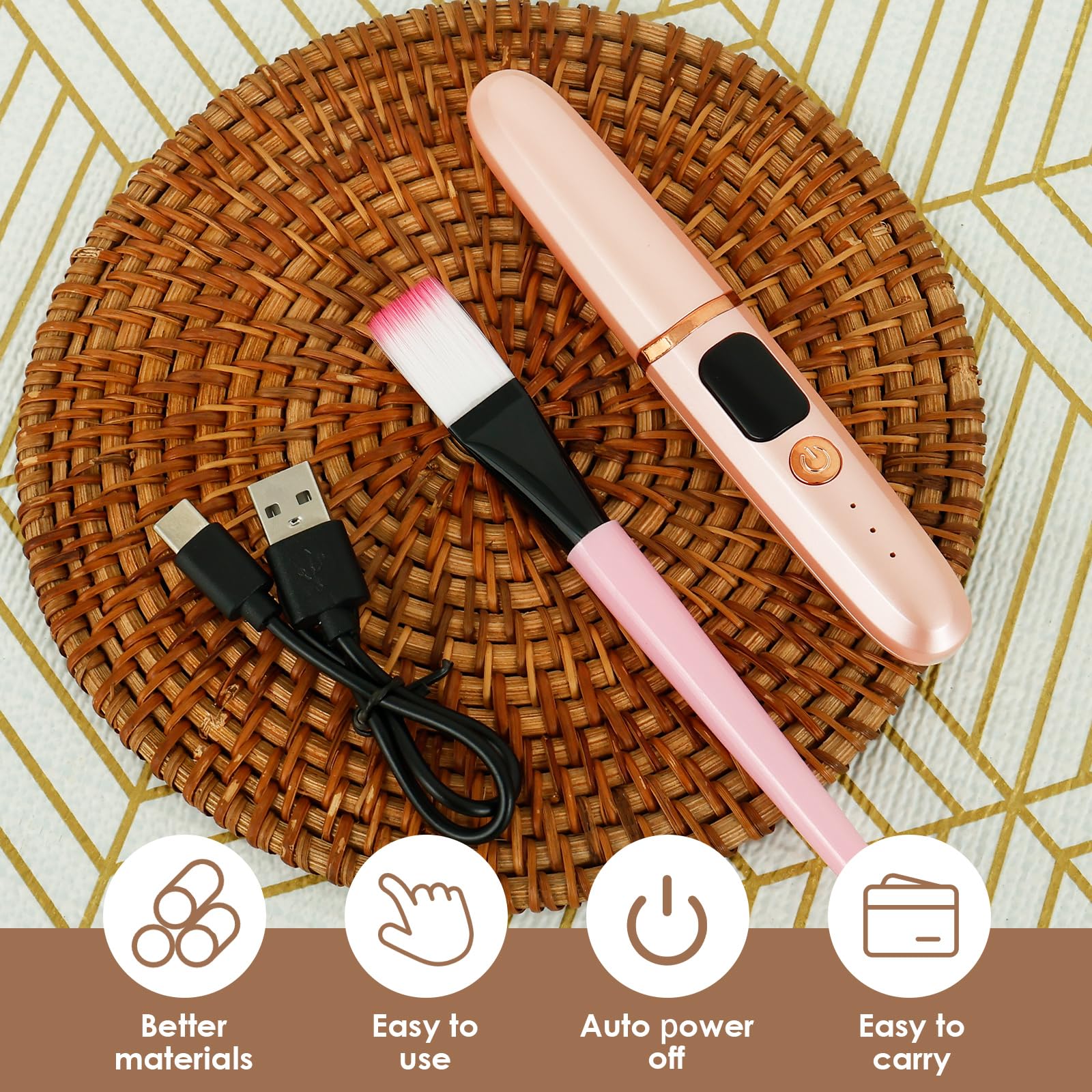 Heated Eyelash Curlers with Battery Indicator, 3 Temperature Modes LED Display, Portable Smart Electric Eyelash Curler with Charging Port Ergonomics Eye Lash Curling Tool Kit Rechargeable Makeup Tools