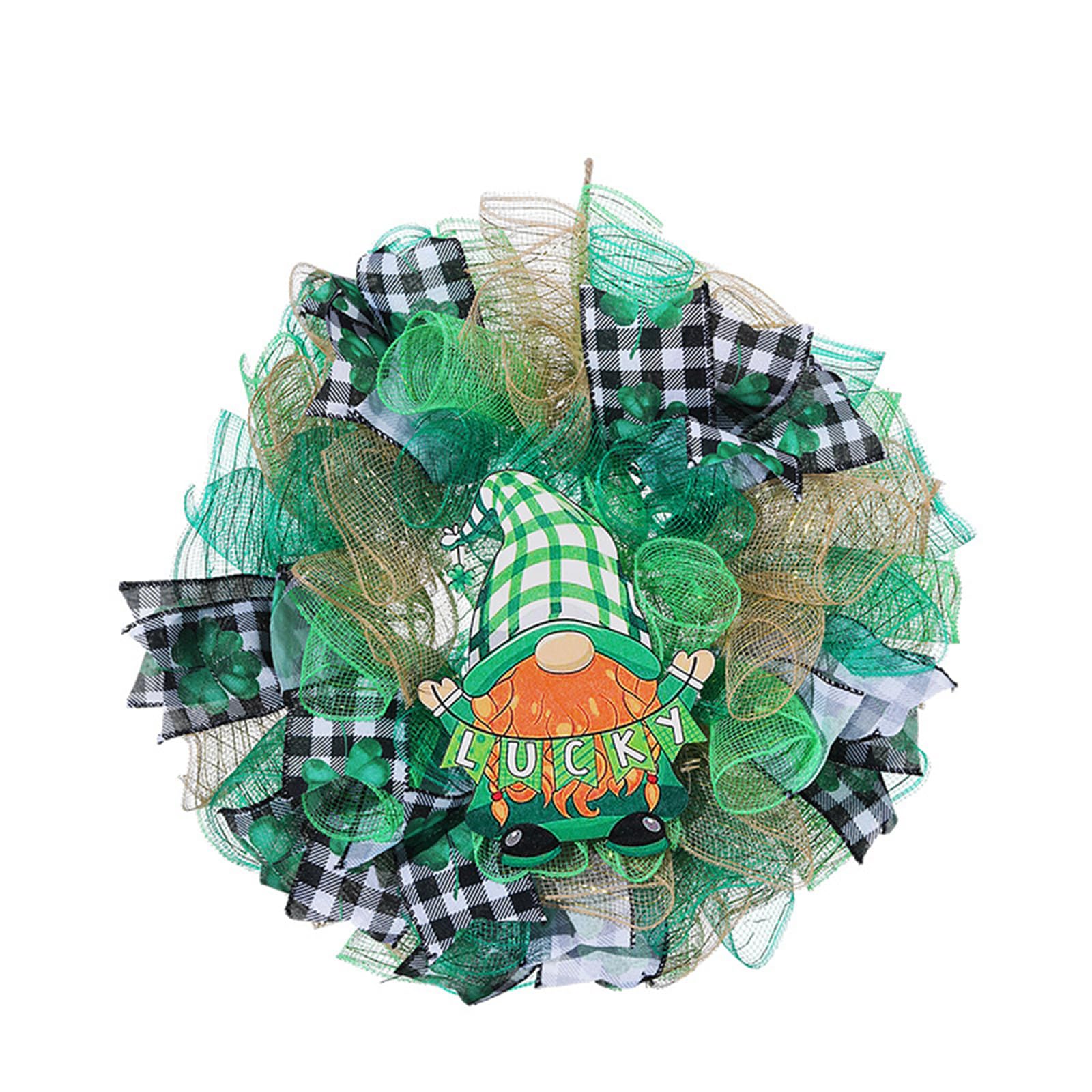 Patricks Day Welcome Leprechaun Wreath Patricks Artificial Wreath Decoration for Indoor Outdoor Home Decors Patrick ' s Decoration