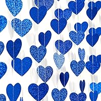 Vista 15 de Guirnalda iridiscente de anillo de corazón iridiscente de 52 pies para decoración de despedida de soltera de compromiso, pancarta holográfica