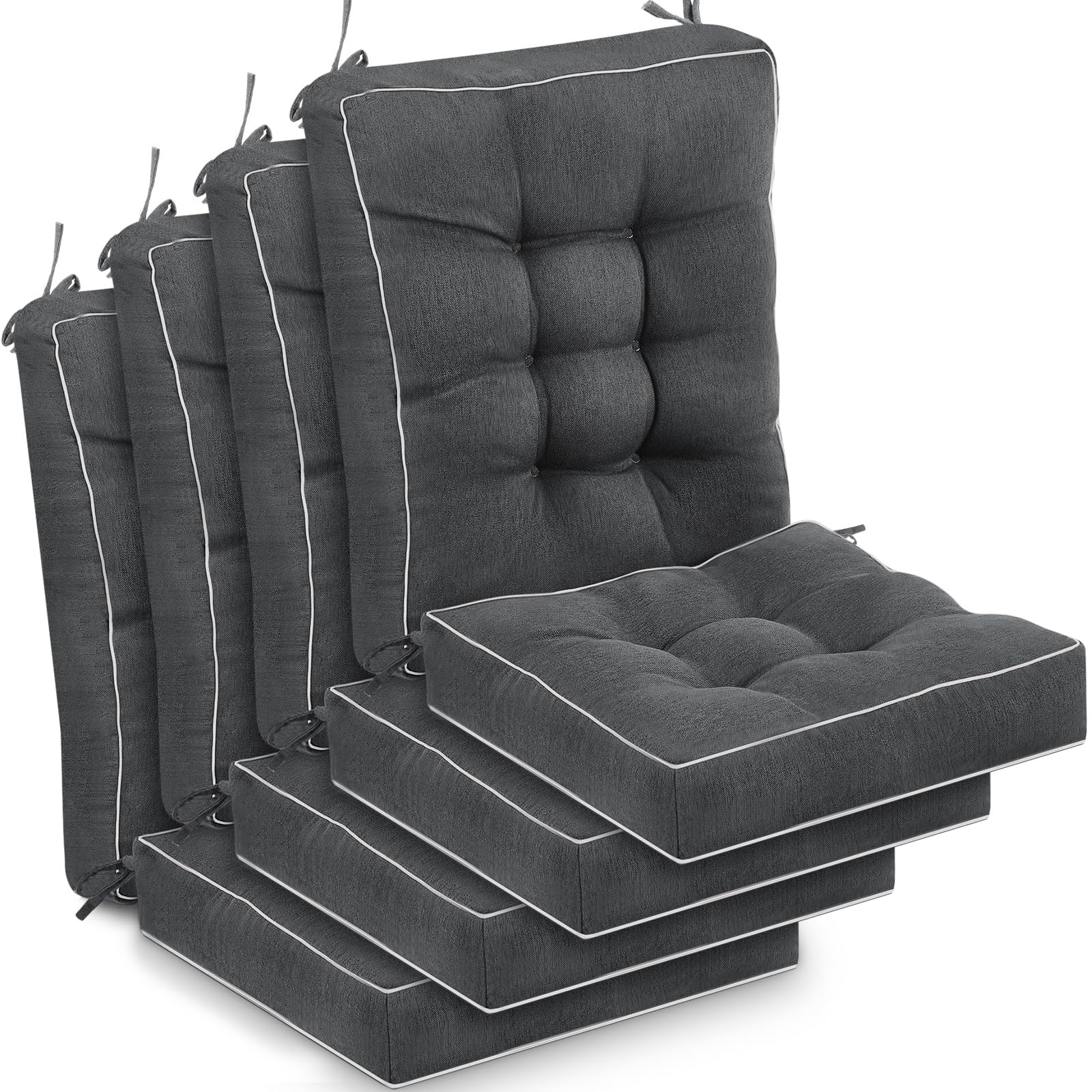 Outdoor Patio Cushions - Black Rocking Chair Pads -11 Outdoor Patio Cushions - Black Rocking Chair Pads -11