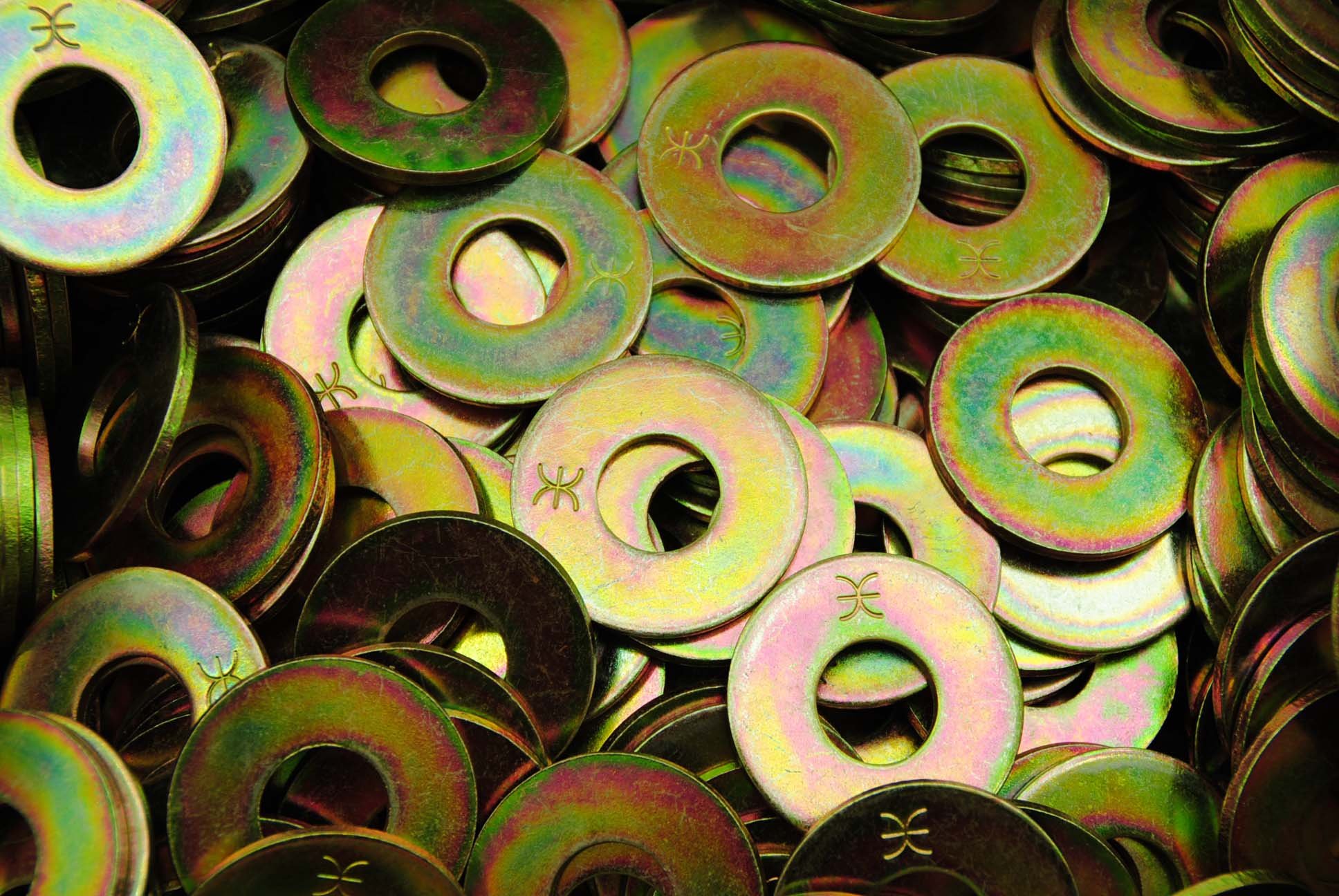 (80) Hardened 3/4 USS Flat Washers - Grade 8 - Yellow Zinc Plated - Thru-Hard