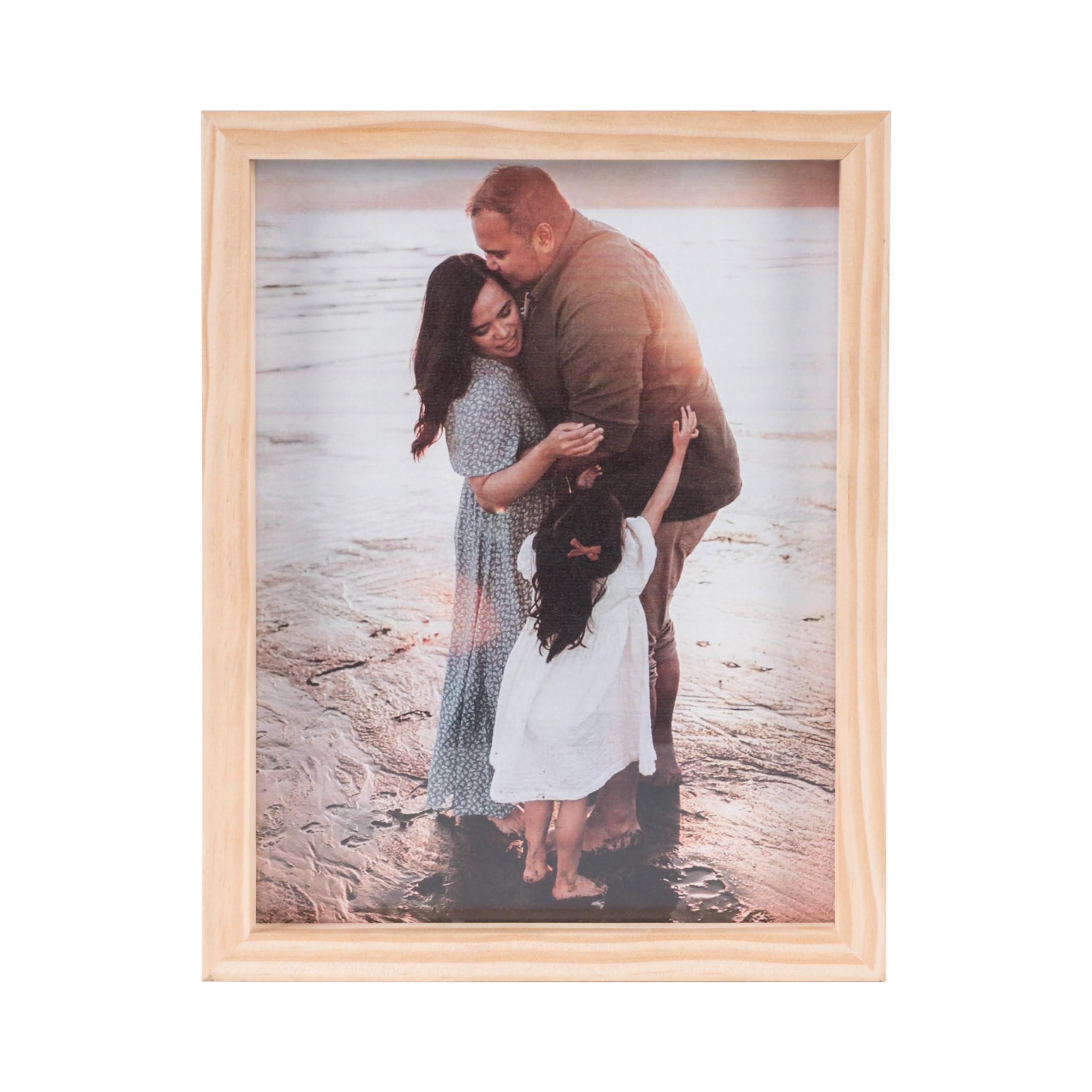 Bi-Office Floating Photo Frame Double Acrylic Pine Frame 13x18cm