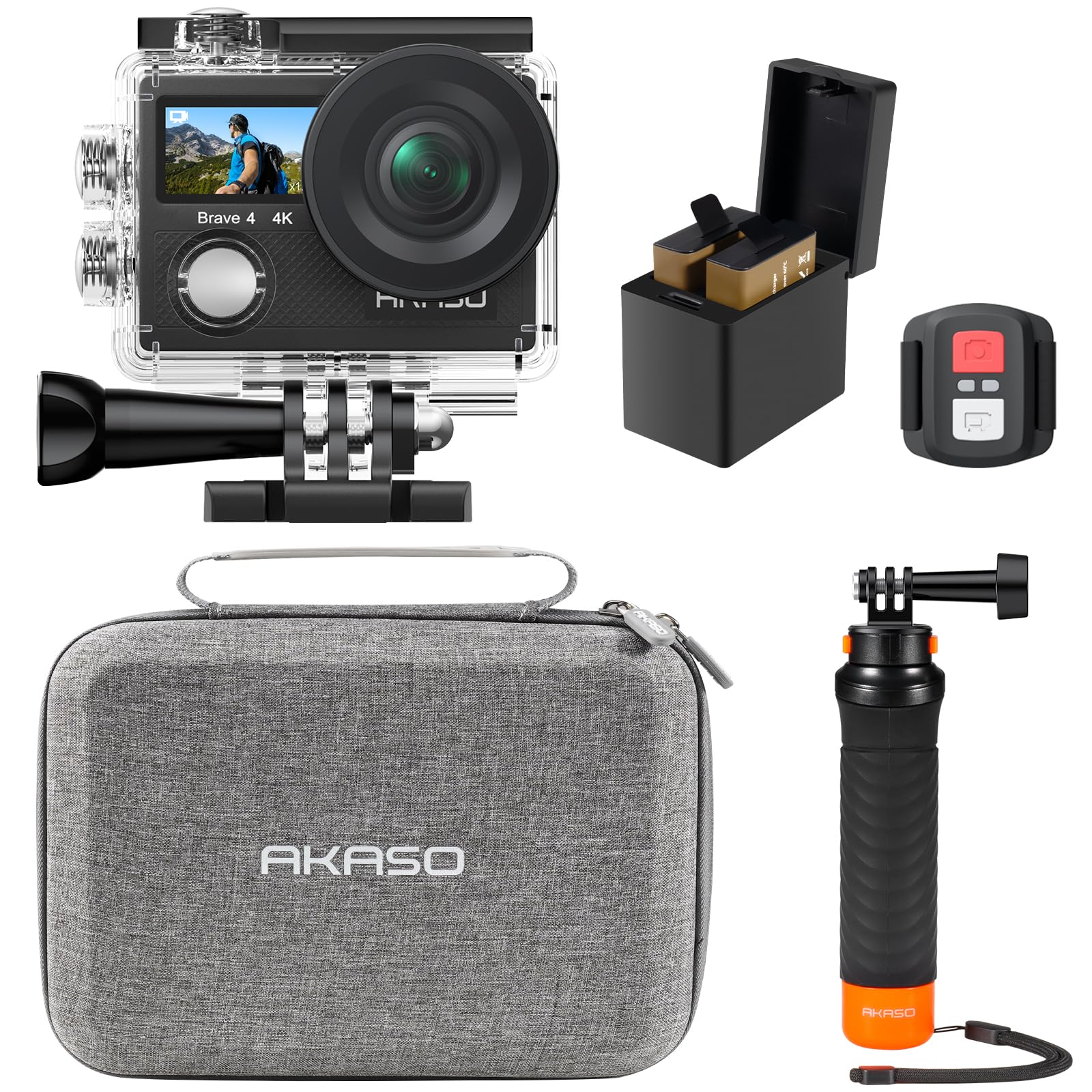 Amazon | AKASO Brave4 アクションカメラ 4K30FPS デュアルスクリーン