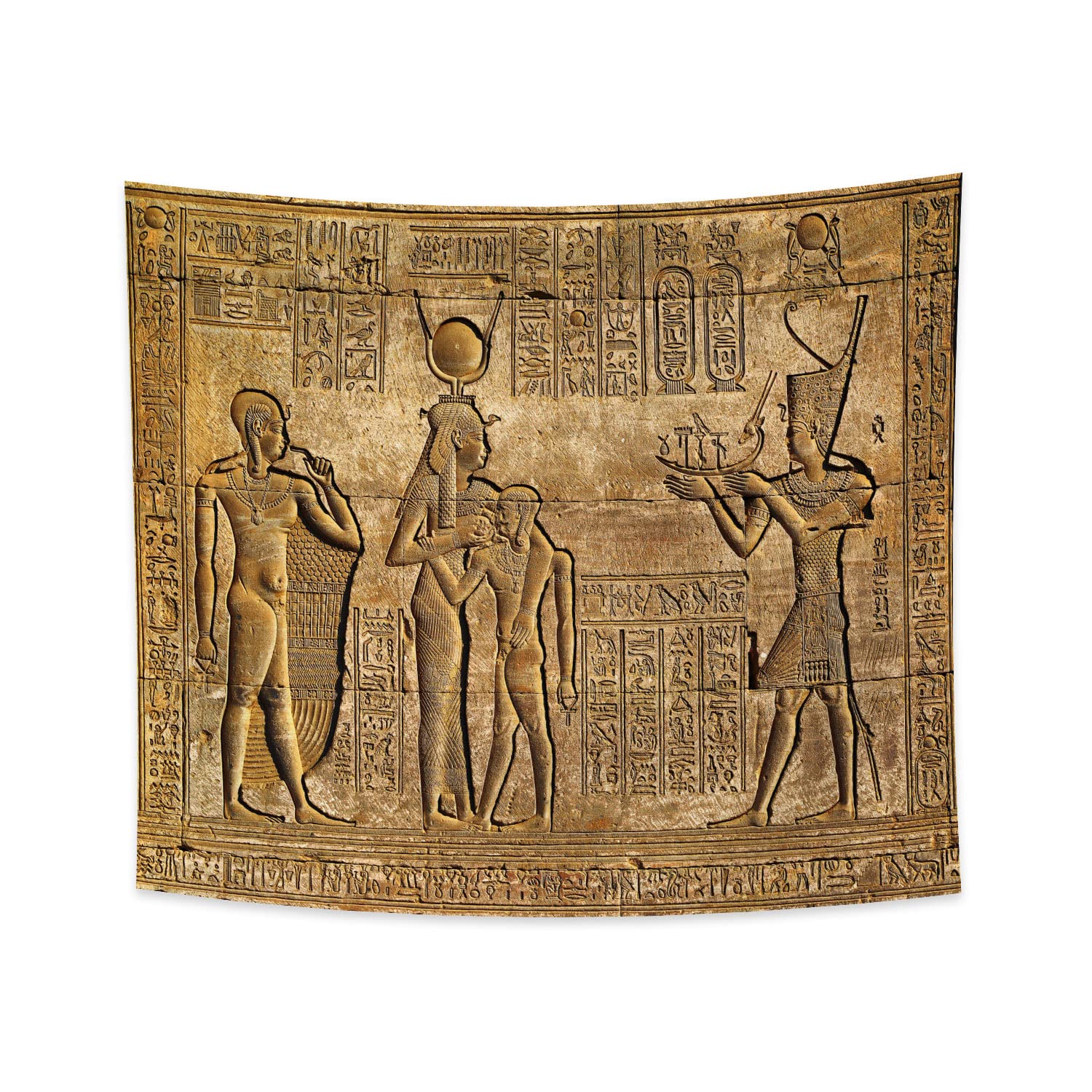 YONGFOTO 220x190cm L'Egypte ancienne Tapisserie, Sculptures hiéroglyphiques Tapisseries Motif Pharaons Egyptiens Gravure Pharaons Egyptiens Tapisserie pour salon dortoir décor tapis