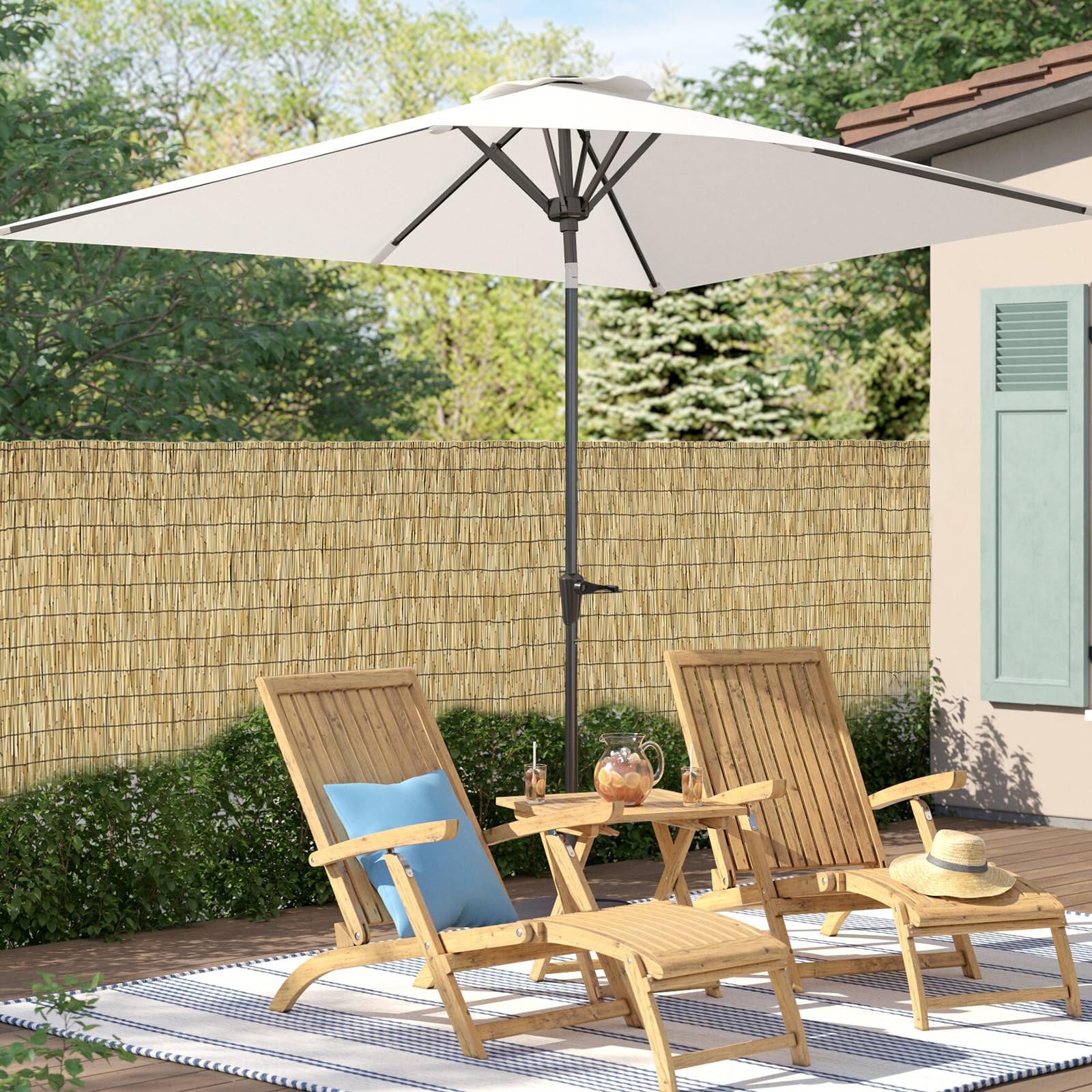 Photo 1 of SHYDZYYC Natural 2 Pack 6FT X 16.4FT Reed Fencing Roll, Balcony Privacy Shade Reed Bamboo Fencing Garden Fence Border, Wind Block Sunshade Fence Screen for Outdoor Yard Patio Flower Bed Edge
