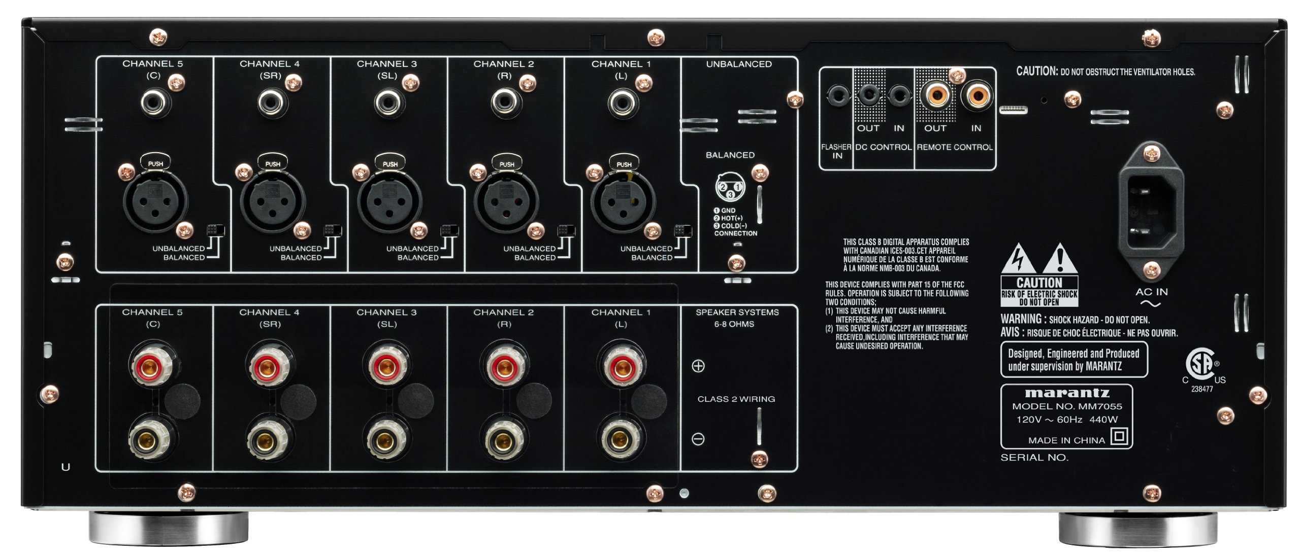 Amazon.com: Marantz MM7055 5-Channel Power Amplifier (Black