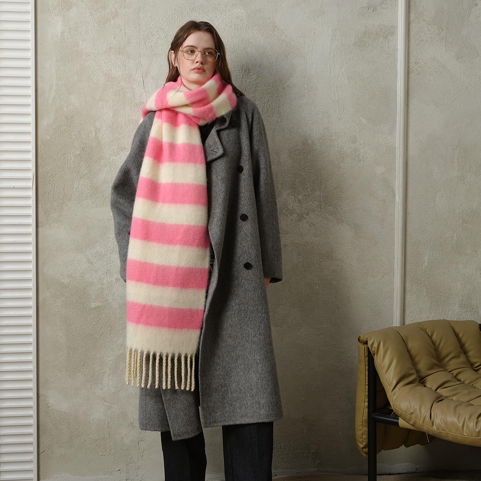 Foulard Donna Sciarpa Scozzese Da In Acrilico Con Nappe Spesse E Calde Autunno Inverno