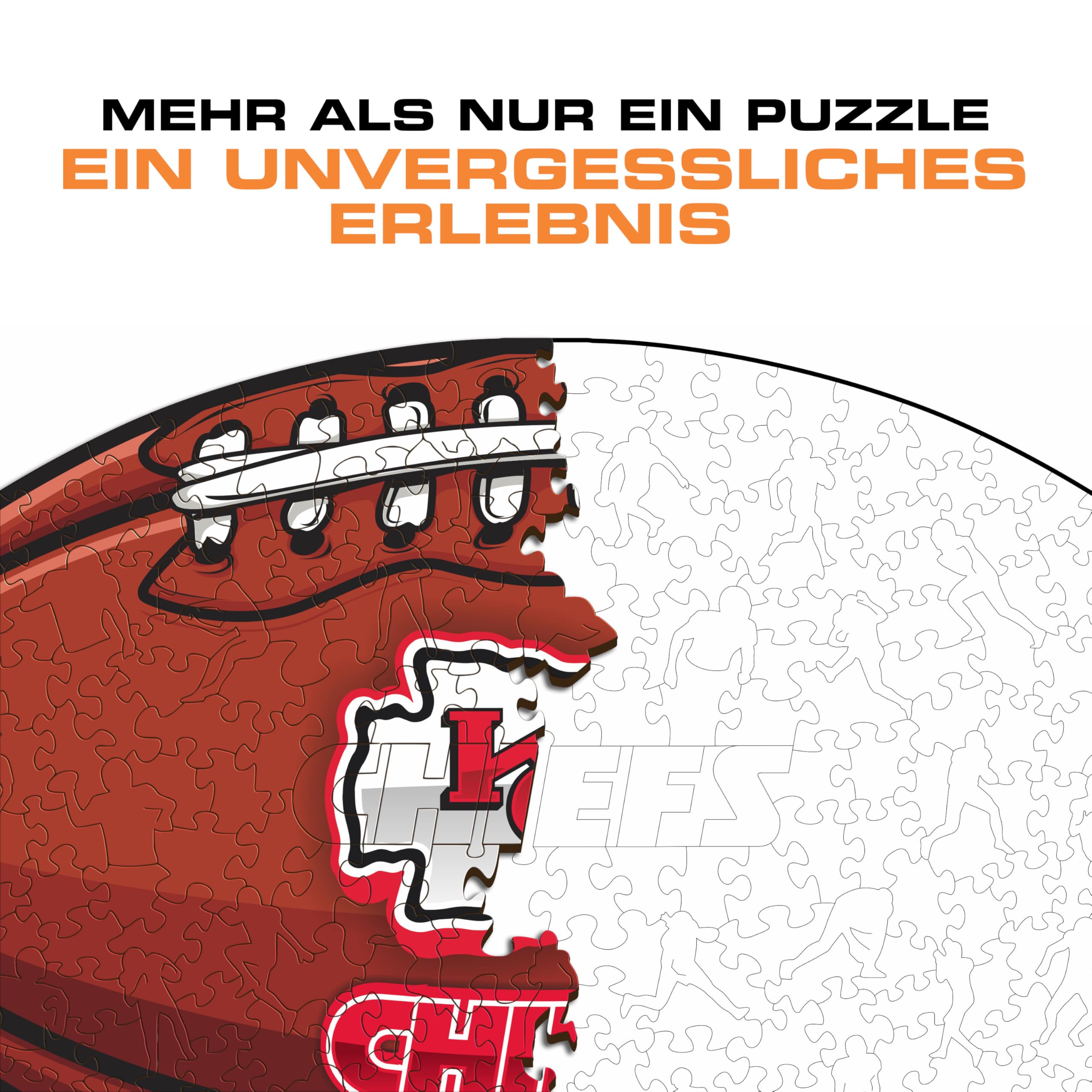 Iconic Puzzles, Kansas City Chiefs Crest, 100% ökologisch nachhaltiges Holzpuzzle mit offizieller Lizenz, Größe L, 500 Teile