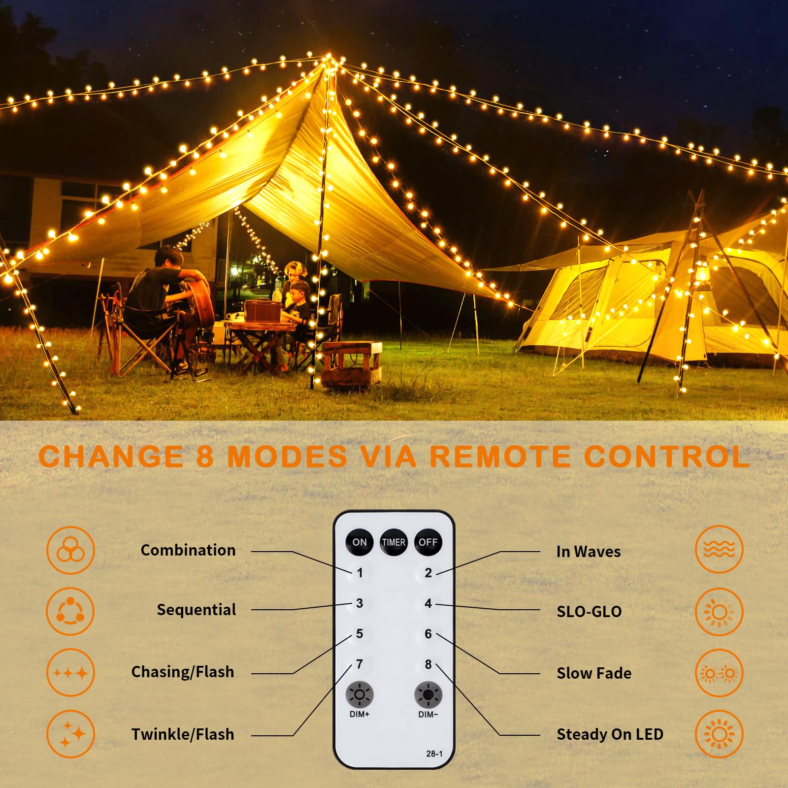 YAGOPAL Luci Natale Esterno,100M 800LED Luci di Natale Impermeabile 8 Modalità con Timer Halloween Christmas Catena Luminosa per Interno Esterno Casa Giardino Patio Festa Natale Albero