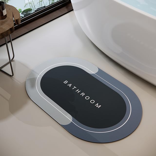 Bath Mats 17x27 Inch Modernized Magic Mat Bathroom Rubber Anti Slip Quick Drying Absorbent Bathroom Rug Shower Room