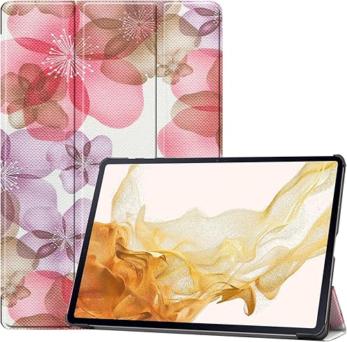 Funda para Samsung Galaxy Tab S9 2023, plegable, ultrafina, de piel sintética, con soporte para Samsung Galaxy Tab S9 SM-X710 / X716 / X718 Flower