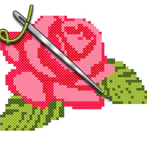 Flowers Cross Stitch - Paint by Number, Pixel Art , Sandbox Coloring Pages
