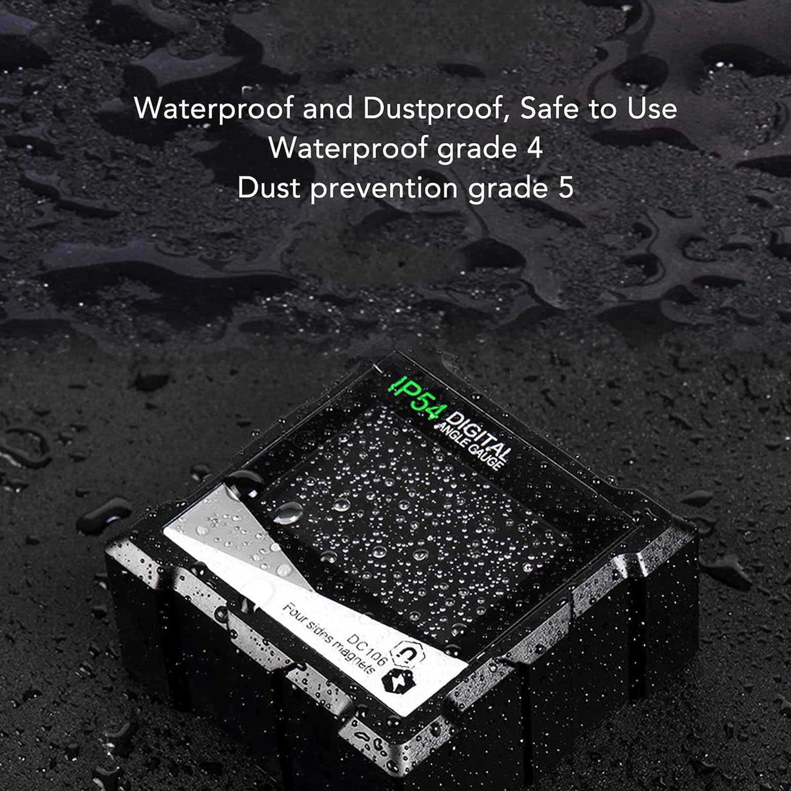 JAGTRADE Tilt Box Mini Digital Level Angles Gauge Angles Finder Protractor Inclinometer Aluminum Framework with Magnet for Woodworking, 6cmx6cmx3cm, Orange