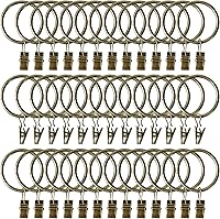 Vista 8 de 100 piezas de anillos de cortina con ganchos de clips de 1.26 pulgadas, anillos de cortina de acero inoxidable mate a prueba de óxido para soporte