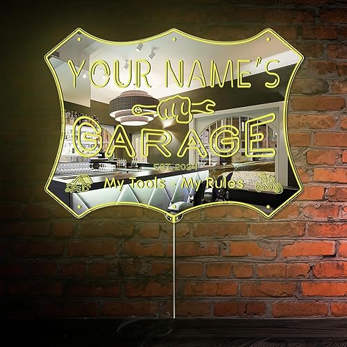 Miniatura 37 de ADVPRO personalizado: tu nombre estación del año, garaje temático, cueva para hombres. Decoración con color LED neón único signo 24 x 16 pulgadas