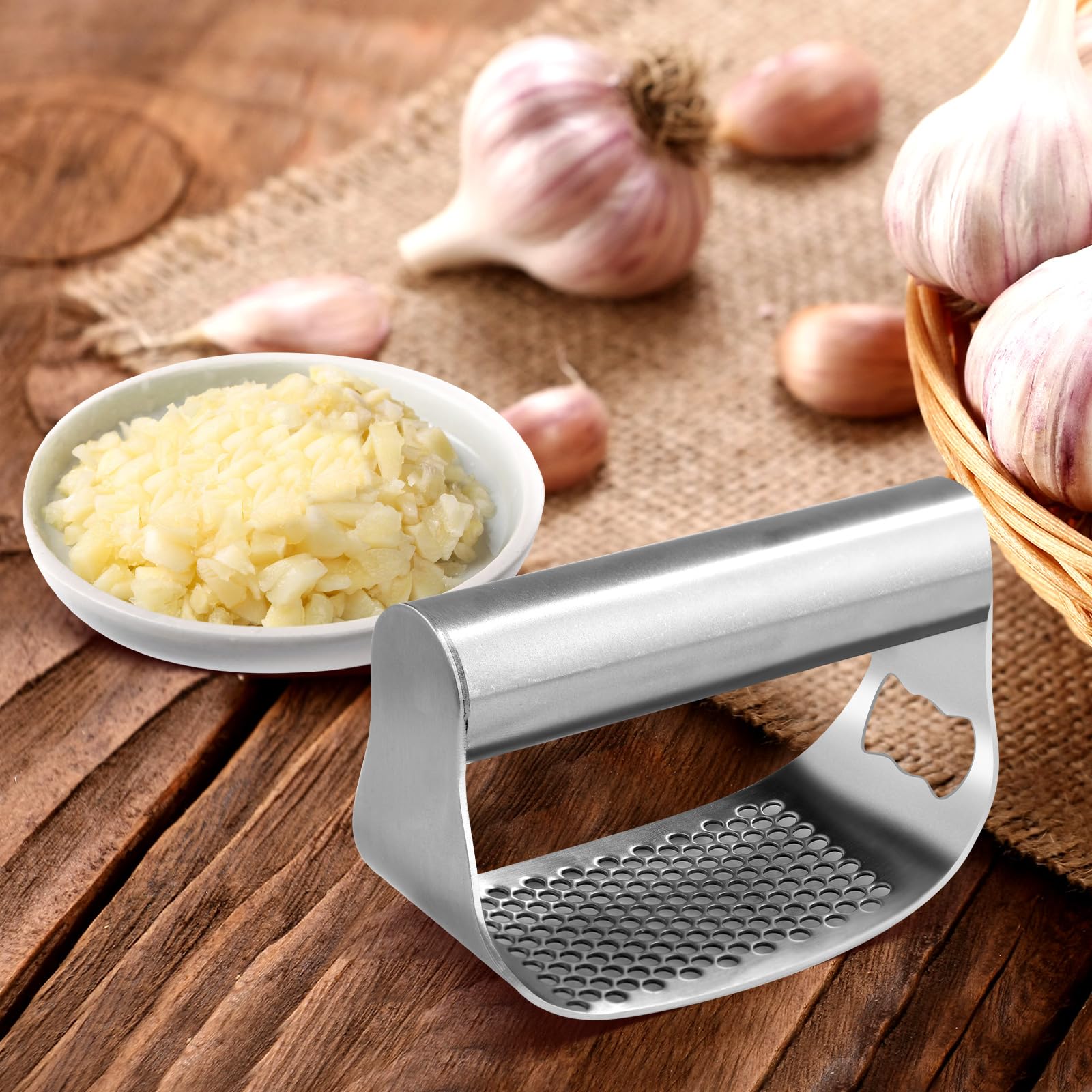 Pressa Per Aglio In Acciaio Inox - Con 37 Pulsanti, Facile Da Pulire, Antiruggine