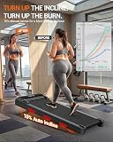 LONTEK 15% Auto Incline Walking Pad Under – 0.6 to 7.5 mph speed range