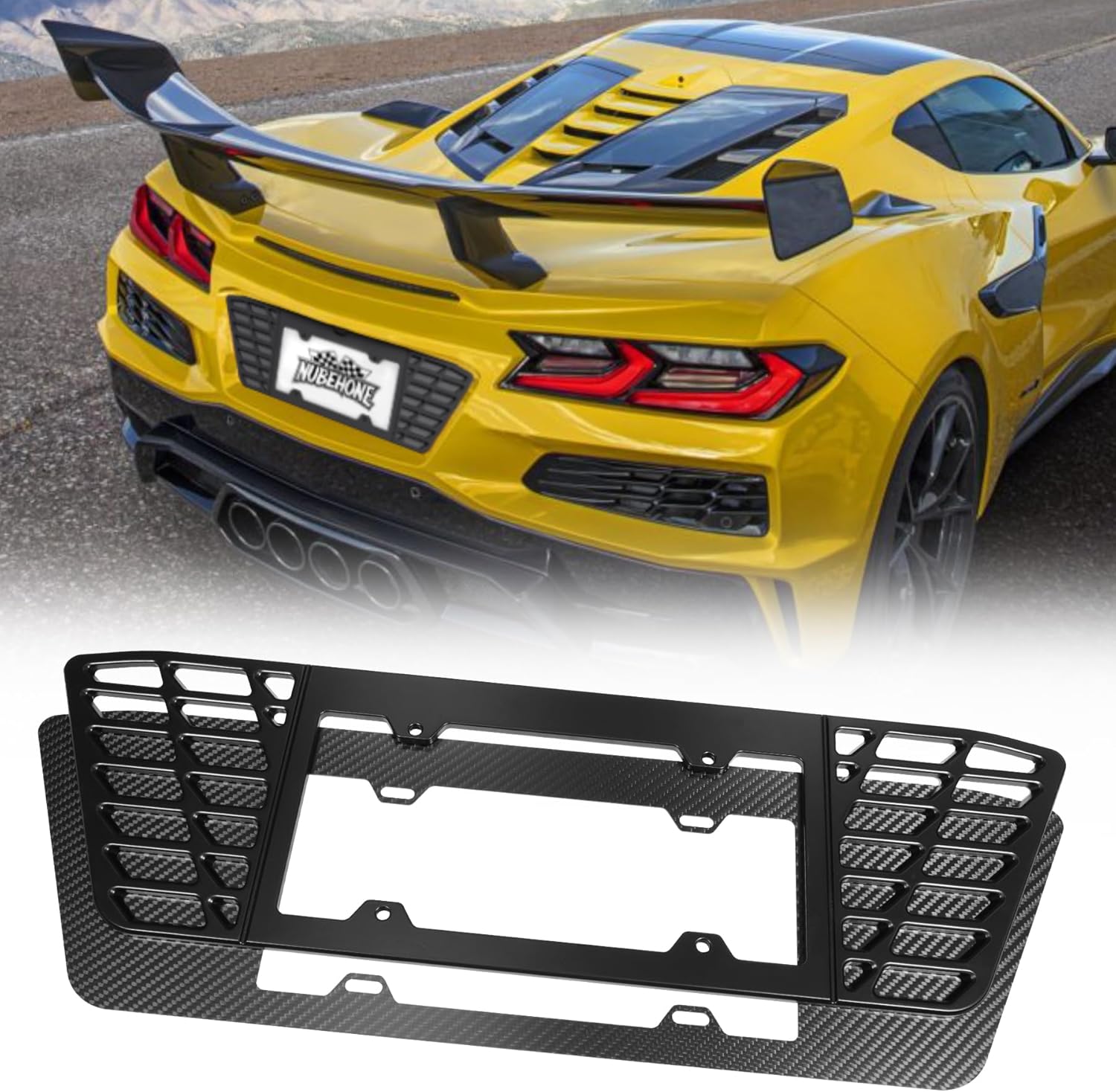 Aluminum C8 License Plate Frame Z06 E-Ray Fit for Corvette C8 Z06 E-Ray 2023-2025 Corvette License Plate Frame C8 Corvette Accessories Z06 E-Ray