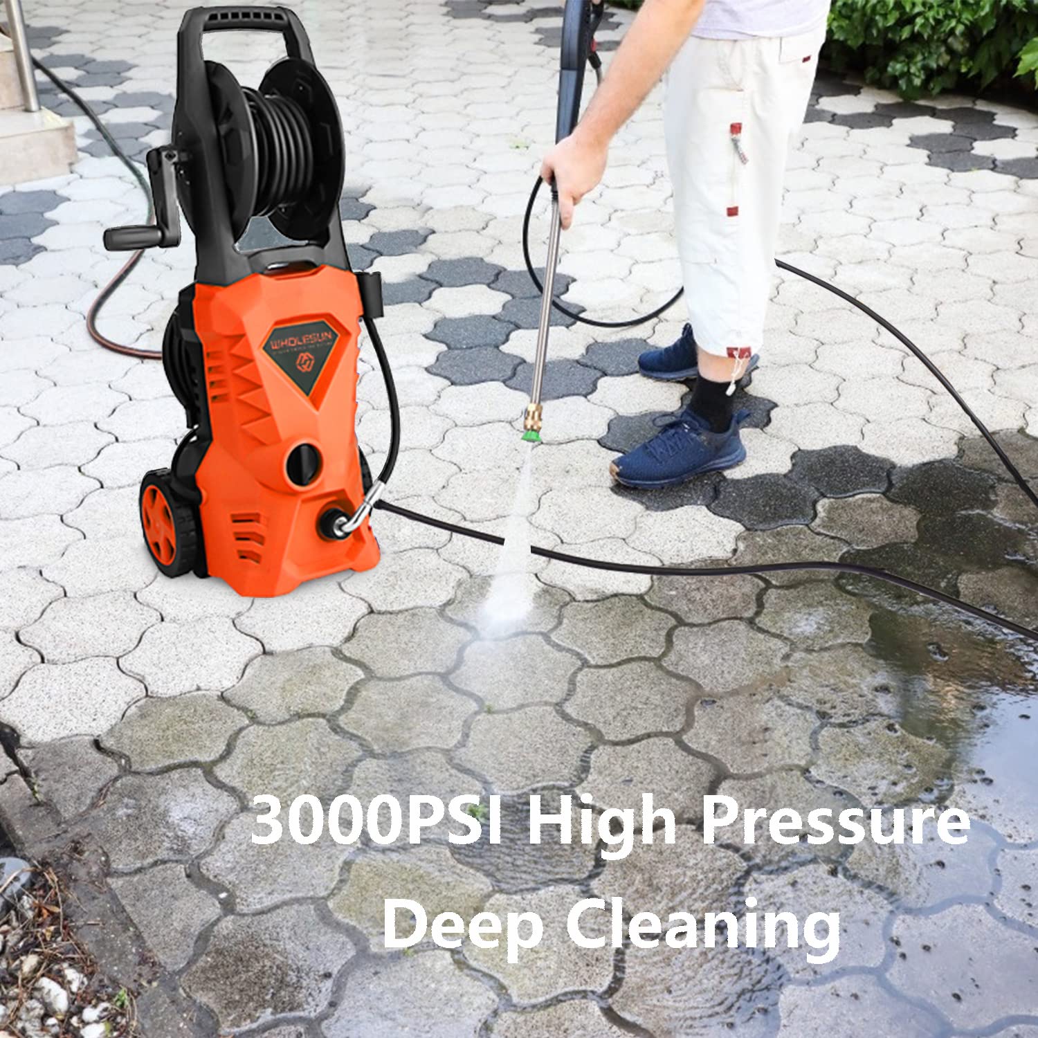 Buy WHOLESUN 3000PSI Electric Pressure Washer 2.4GPM Power Washer 1600W High Pressure Cleaner