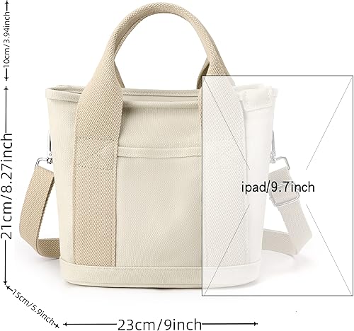 Miniatura 6 de HINGTAT Bolso de mano para mujer, bolsos de hombro de lona, mini bolso cruzado, bolsos de mano de moda, bolsas de viaje, bolsa de viaje