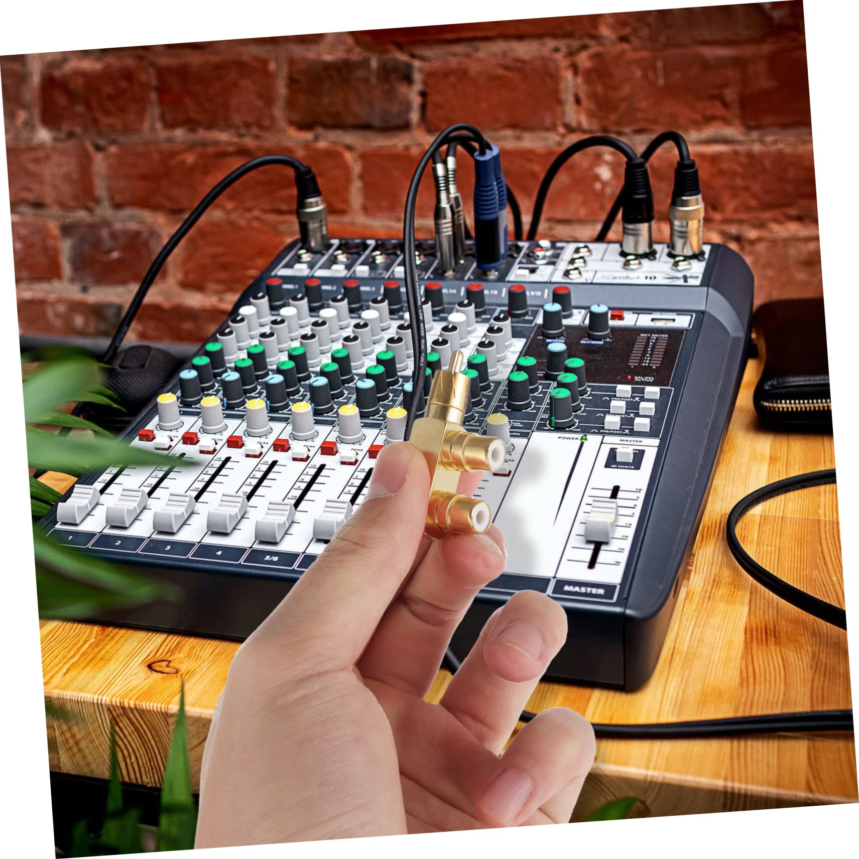 Mikikit 6pezzi Adattatore Audio Splitter Placcato Con Angolo Di Gradi Connettore Audio Per Tv Amplificatori Per Subwoofer