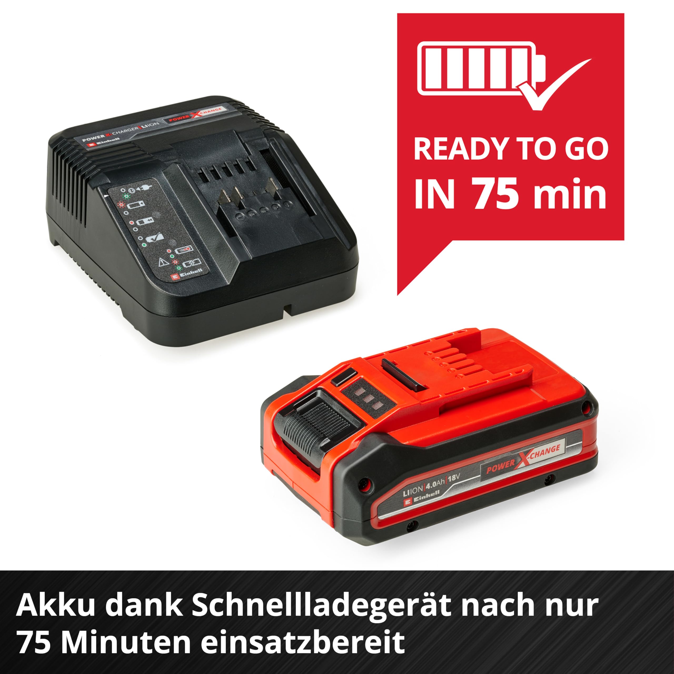 Original Einhell Power X-Change Starter Kit 18 V 4 Ah Plus Akku 3 A Ladegerät