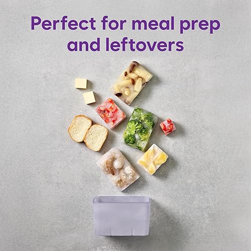 Miniatura 6 de Contenedores de almacenamiento para congelador, 24 recipientes surtidos con tapas, paquete económico, flexibles incluso cuando se congelan, aptos