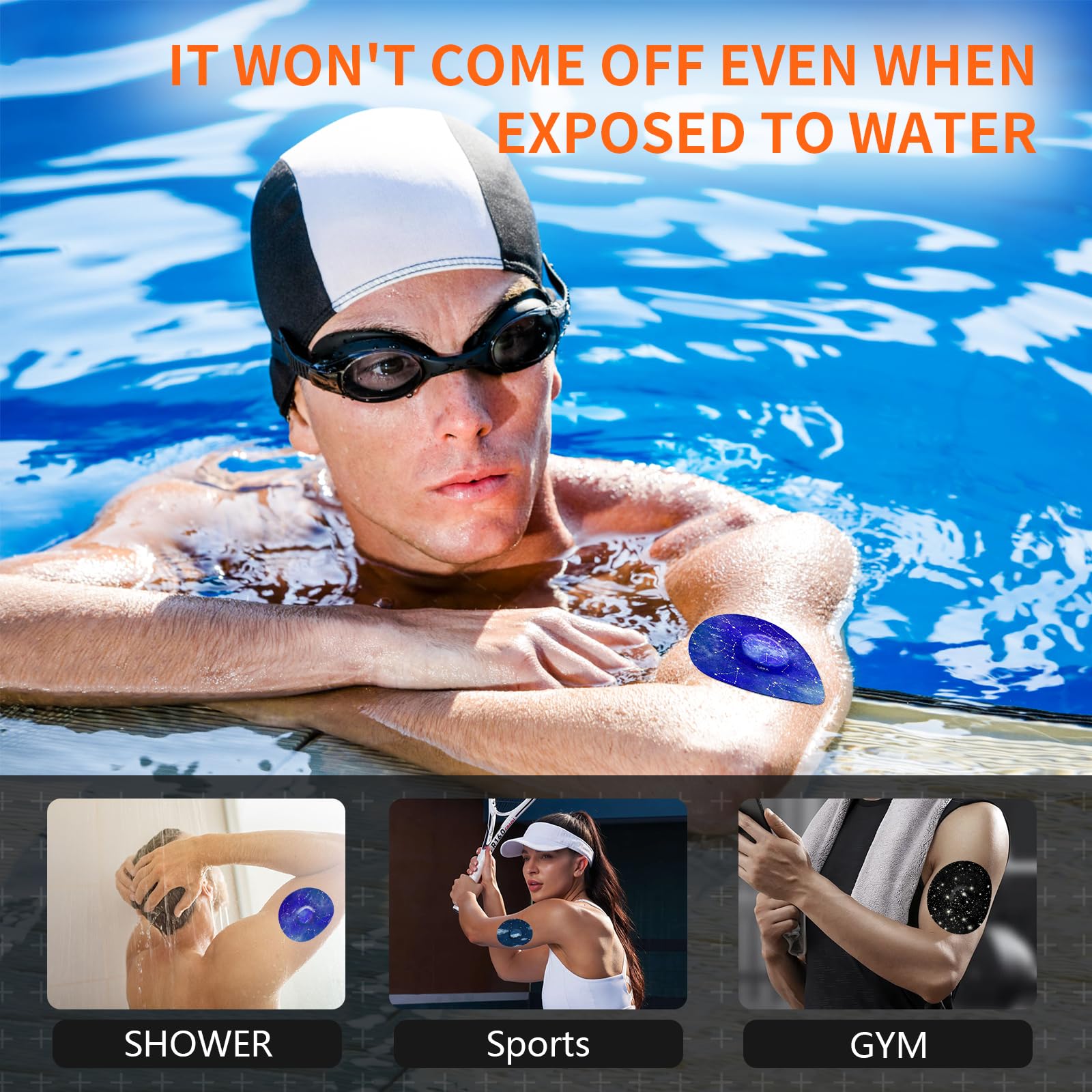 Klebepflaster für Dexcom G7 wasserdicht & hochviskos - 20 Stück, schweißfeste Materialien, Dexcom G7 Overpatches, geeignet für Sport (Sereneglow, G7)