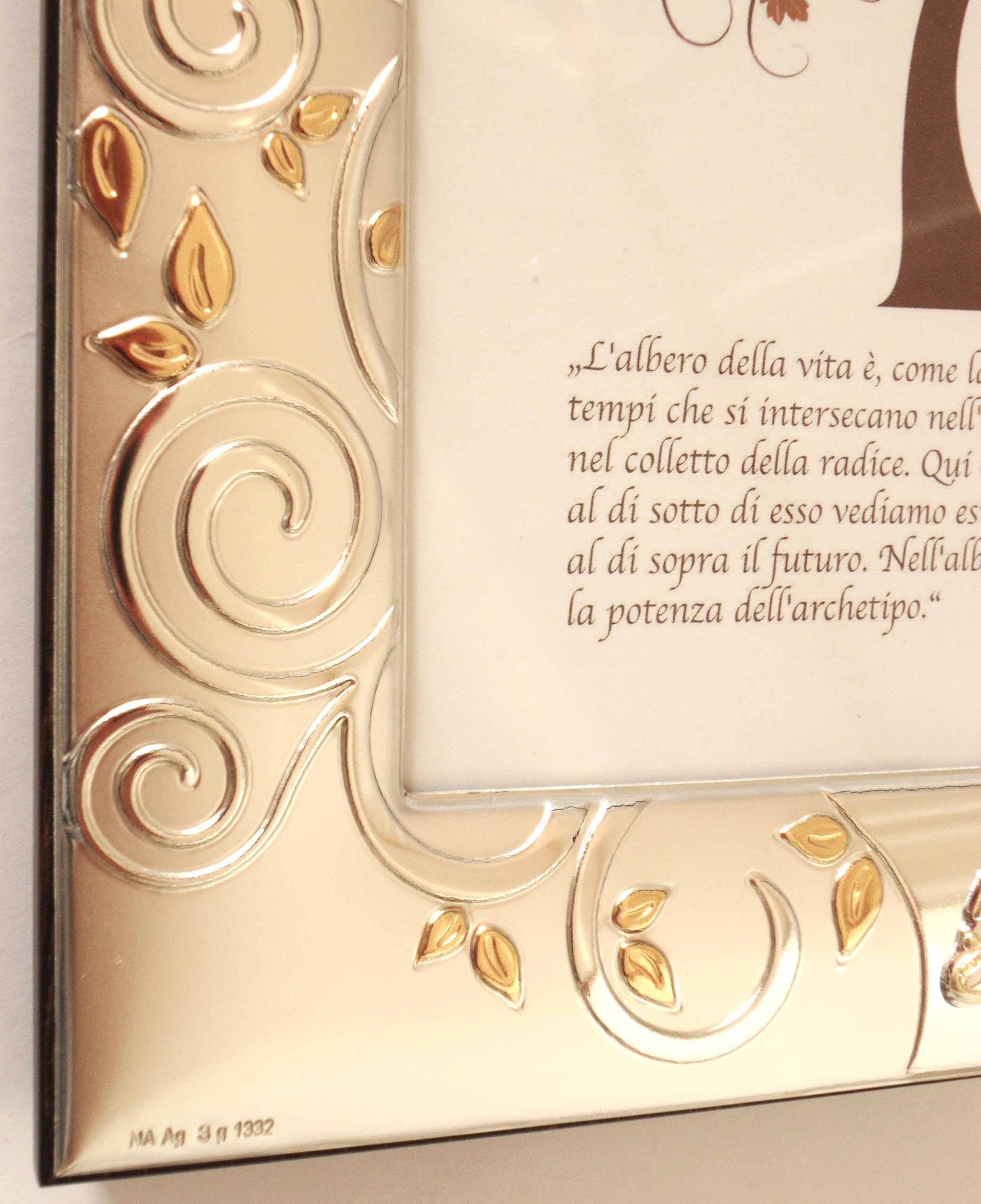 Argenti Annunziata NOZZE D'ORO 50° ANNIVERSARIO DI MATRIMONIO CORNICE PORTAFOTO MAXI IN ARGENTO L'ALBERO DELLA VITA cm34x30 FOTO cm25x20 FASCIA cm5 PORTAFOTOGRAFIE -> TUA IN 24/48h