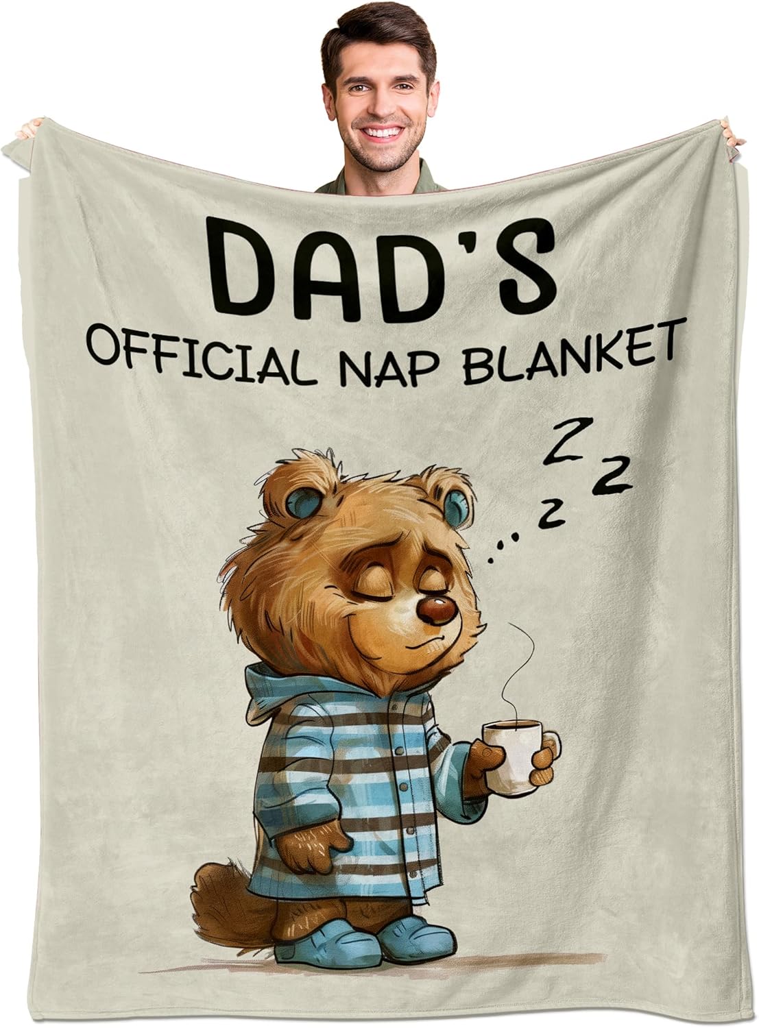 Funny Dad Blanket Gift, Soft Fluffy Throw Blanket 60"x50" for Dad Birthday, Father’s Day, Christmas, Thanksgiving, Unique Present from Daughter Son, Cozy Gifts for Men Fathers