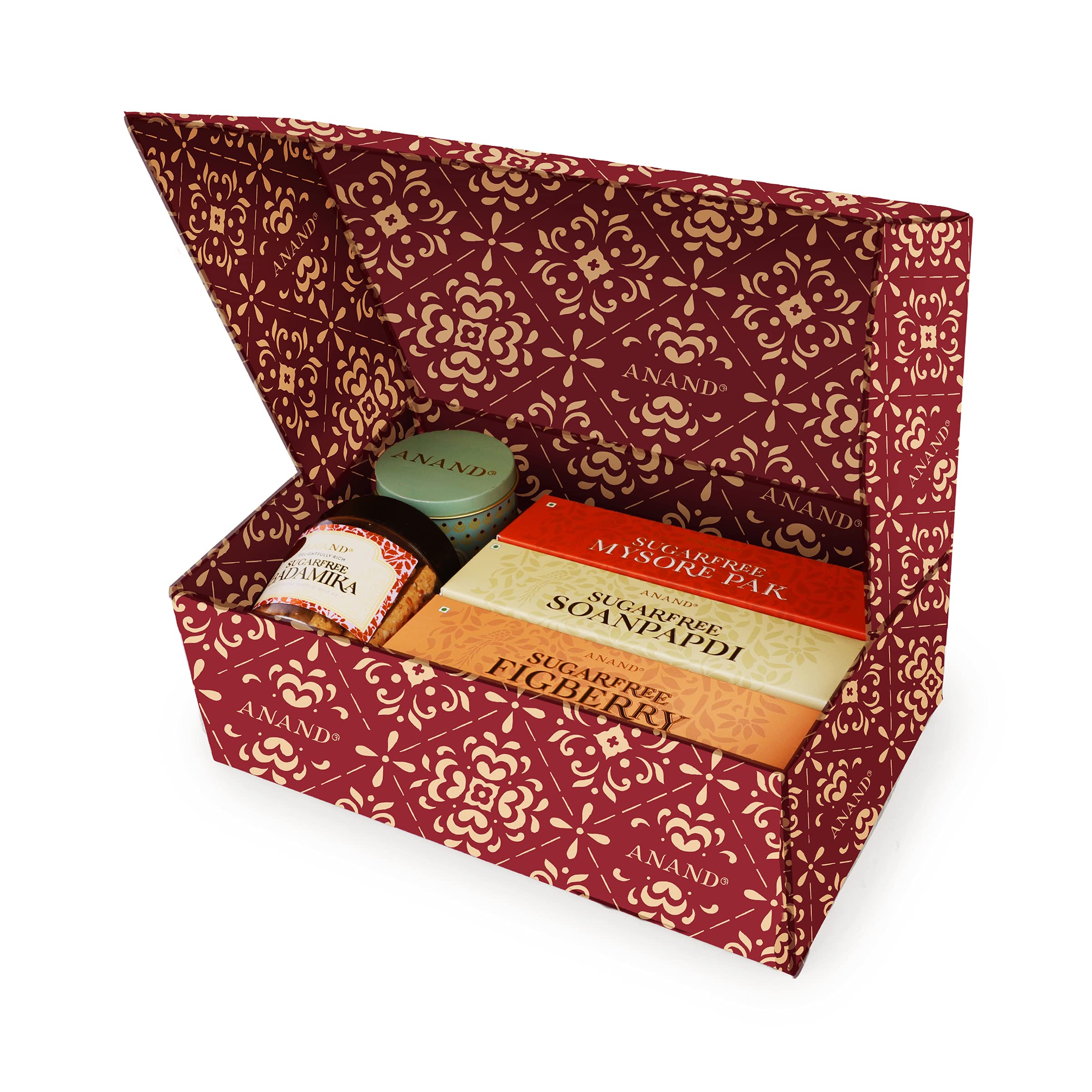 Anand Sugarfree Mysore Pak, Sugarfree Soan Papdi, Sugarfree Figberry, Sugarfree Badamika, Salted Cashewnuts - Guilt Free Happiness Gift Box (B09GXJY3Z9) Amazon Price History, Amazon Price Tracker