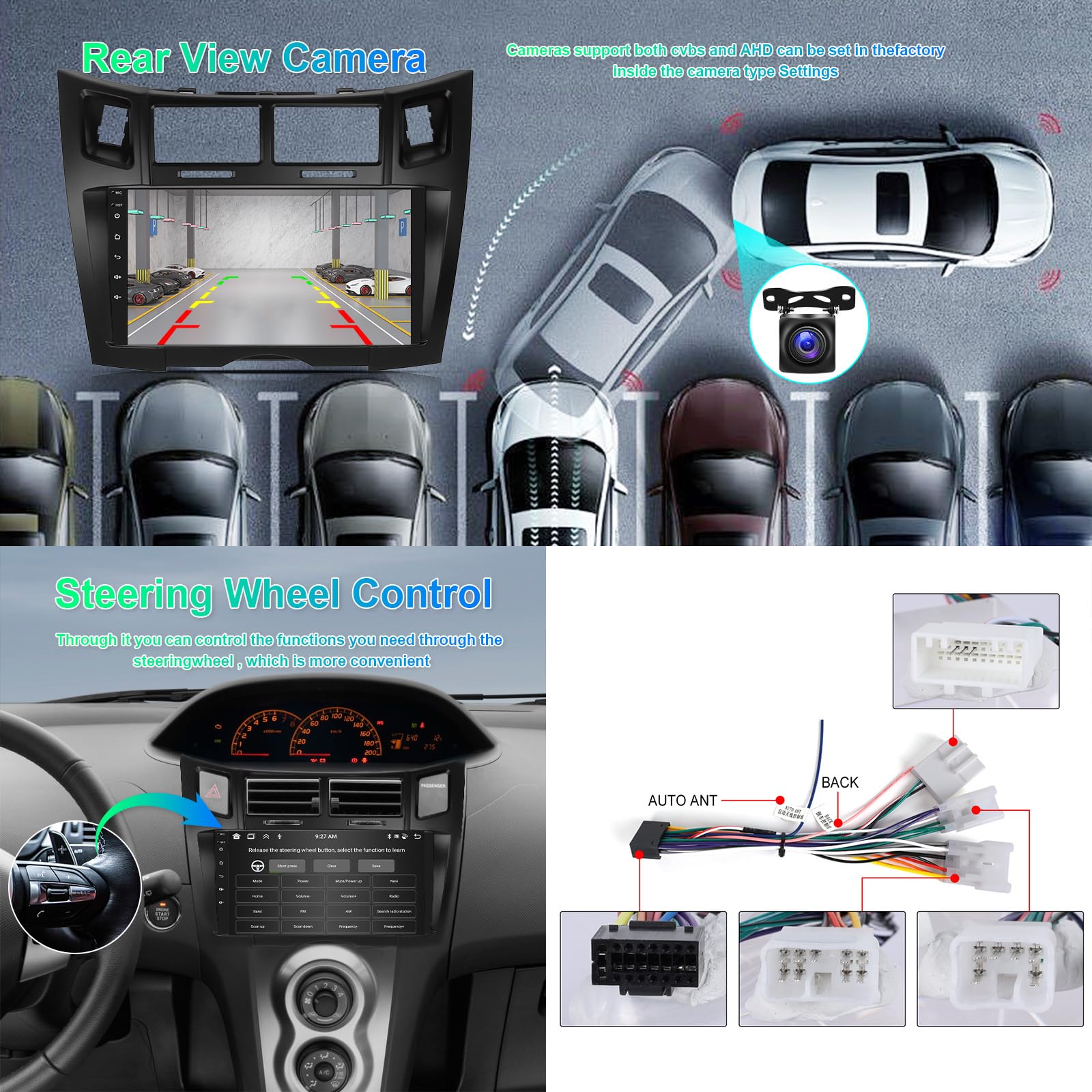 Android Autoradio Für Toyota Yaris/Vizi 2005-2011 - 9 Zoll Mit Wireless Carplay