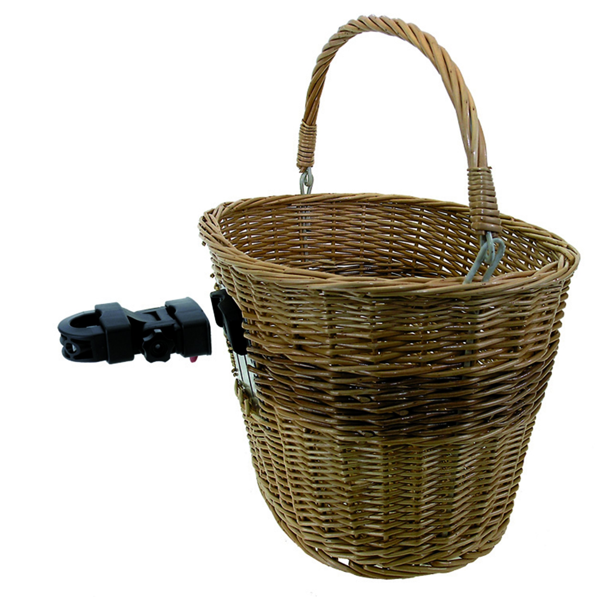 M-WaveUniversal Wicker Bicycle Basket, Clip-on Bracket 38x28x27 cm/16x12x10