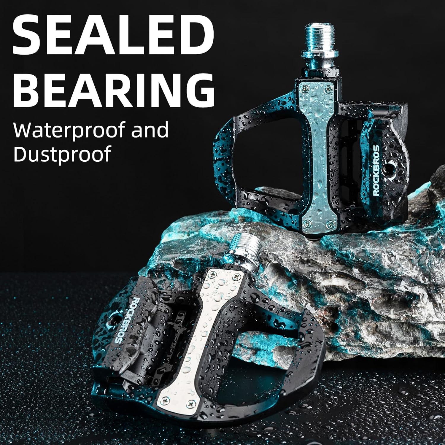 ROCKBROS Road Bike Pedals SPD Locking Cycling Pedals Lightweight Nylon Bicycle Pedals Platform Pedals Wear Resistant and Non-Slip with Chromium-Nickel Steel Shafts Adjustable Tension Bike Accessories